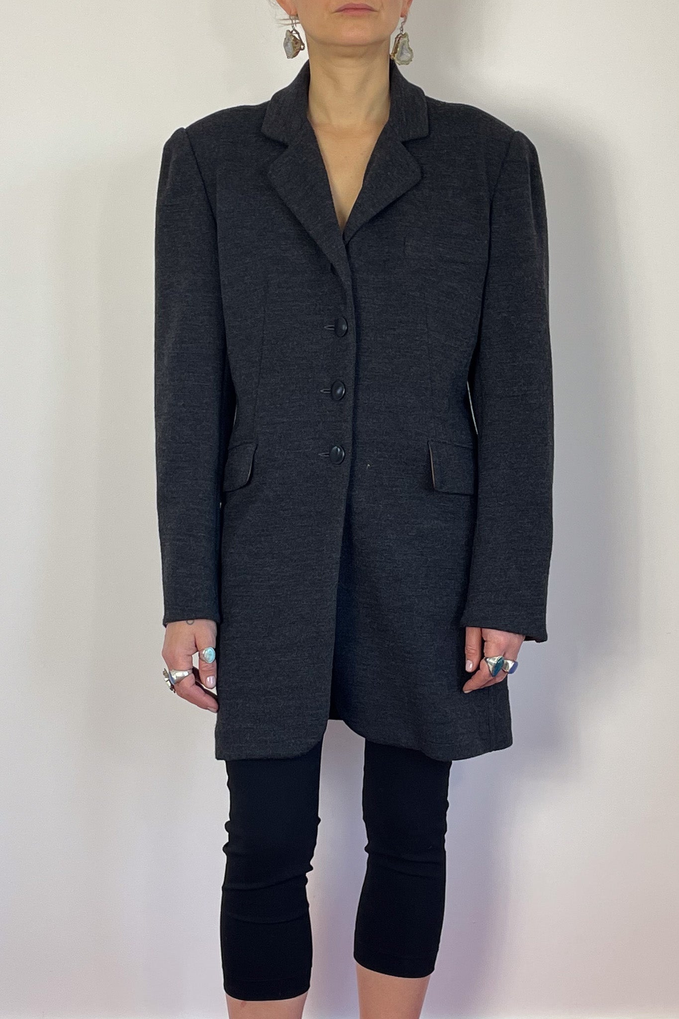 Hermes Wool & Leather Trim Blazer