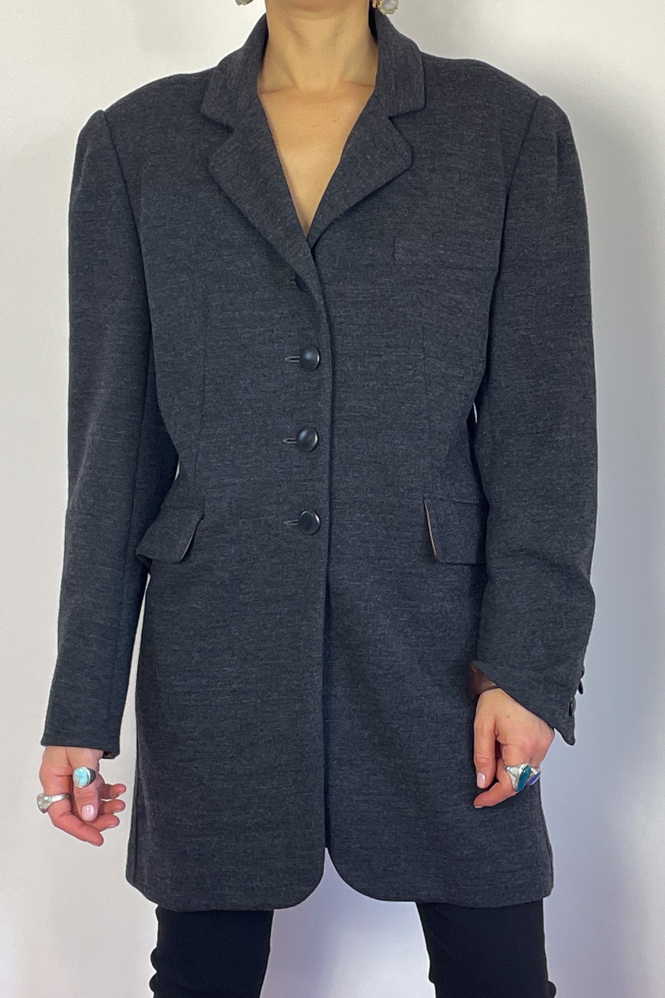 Hermes Wool & Leather Trim Blazer