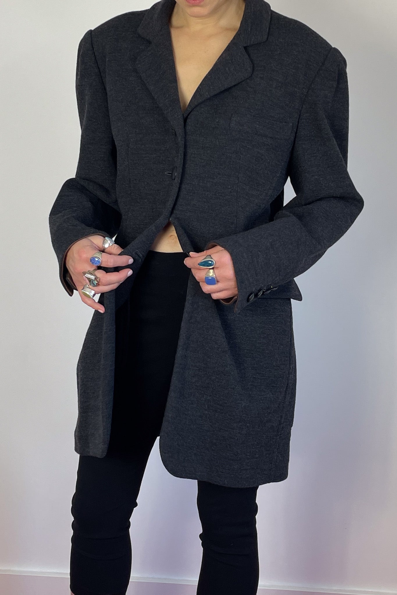 Hermes Wool & Leather Trim Blazer