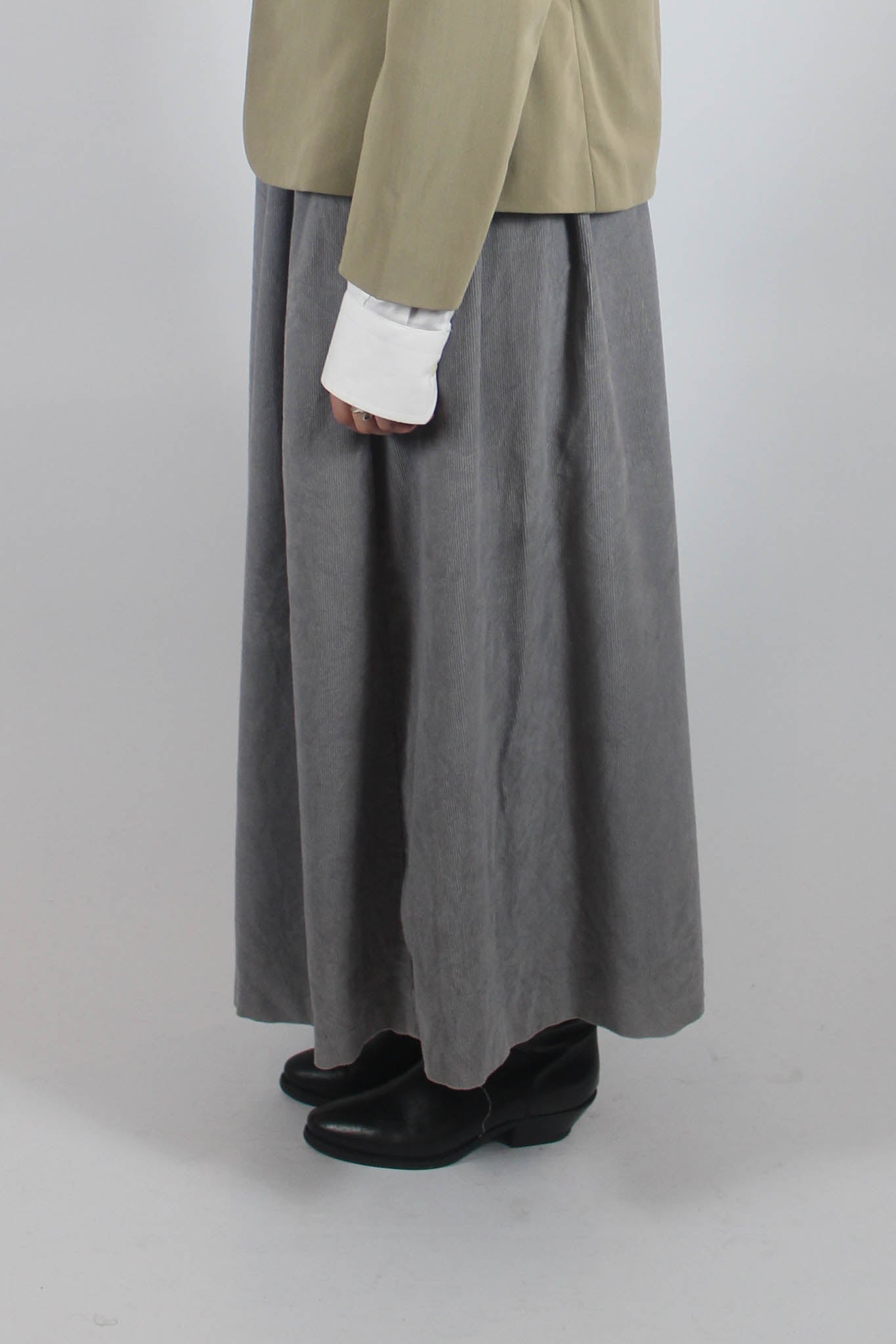 Grey Corduroy Maxi Skirt