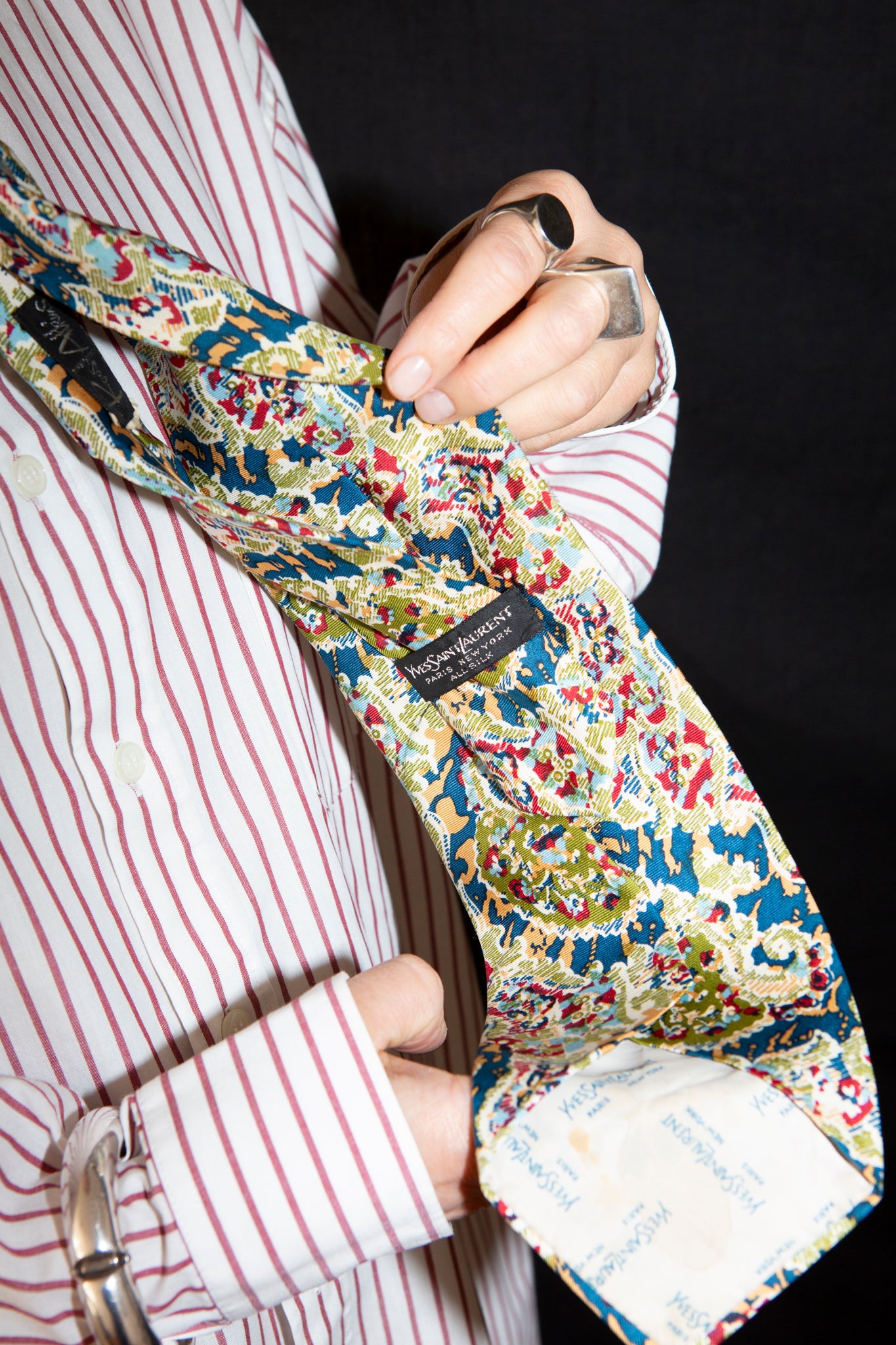 1970s YSL Silk Tie