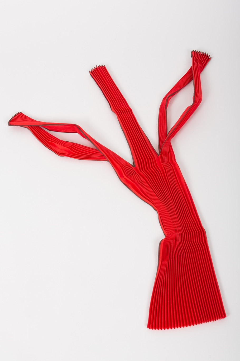 Large Red Pleated Shoulder Bag