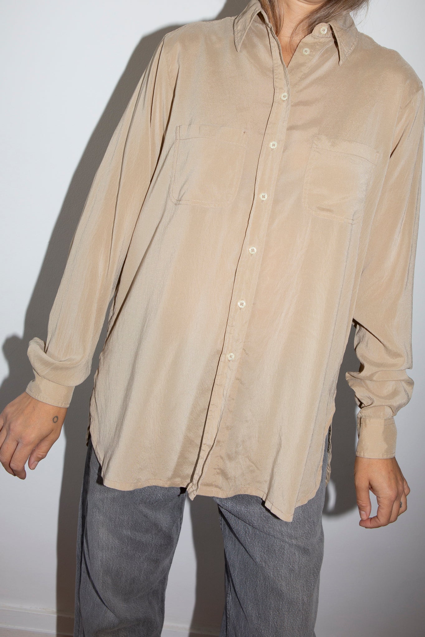 Butter Long Sleeve Silk Shirt