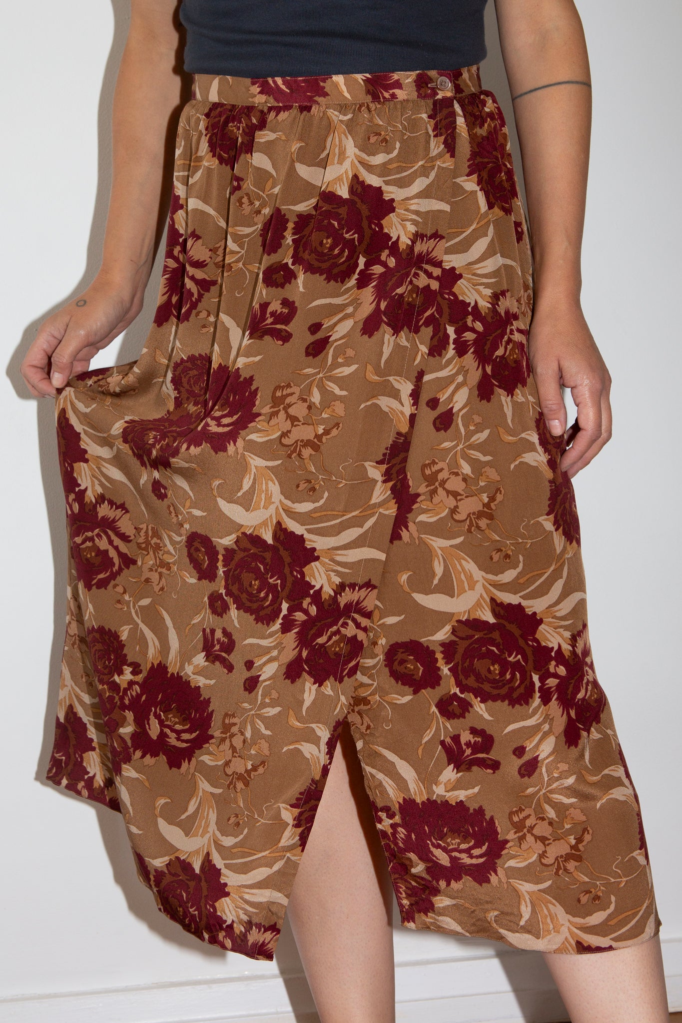 1990s Silk Calvin Klein Wrap Skirt