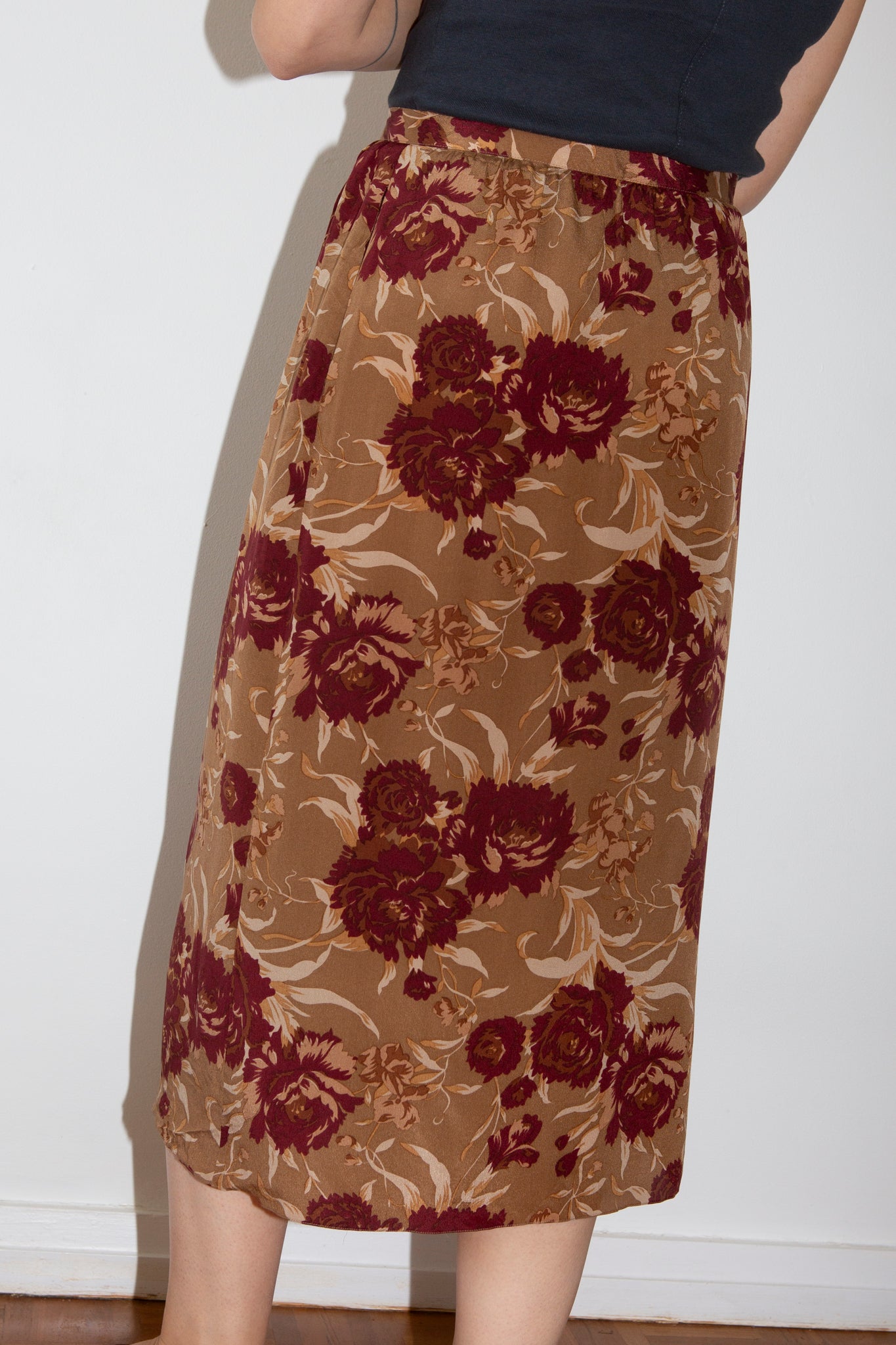 1990s Silk Calvin Klein Wrap Skirt