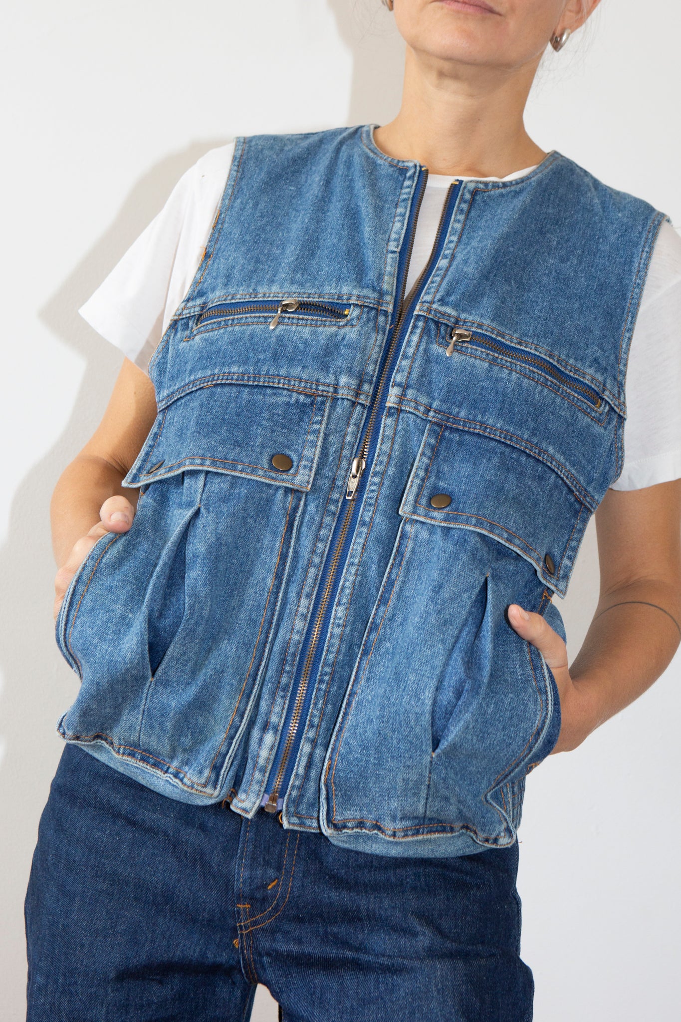 Denim Cargo Waistcoat