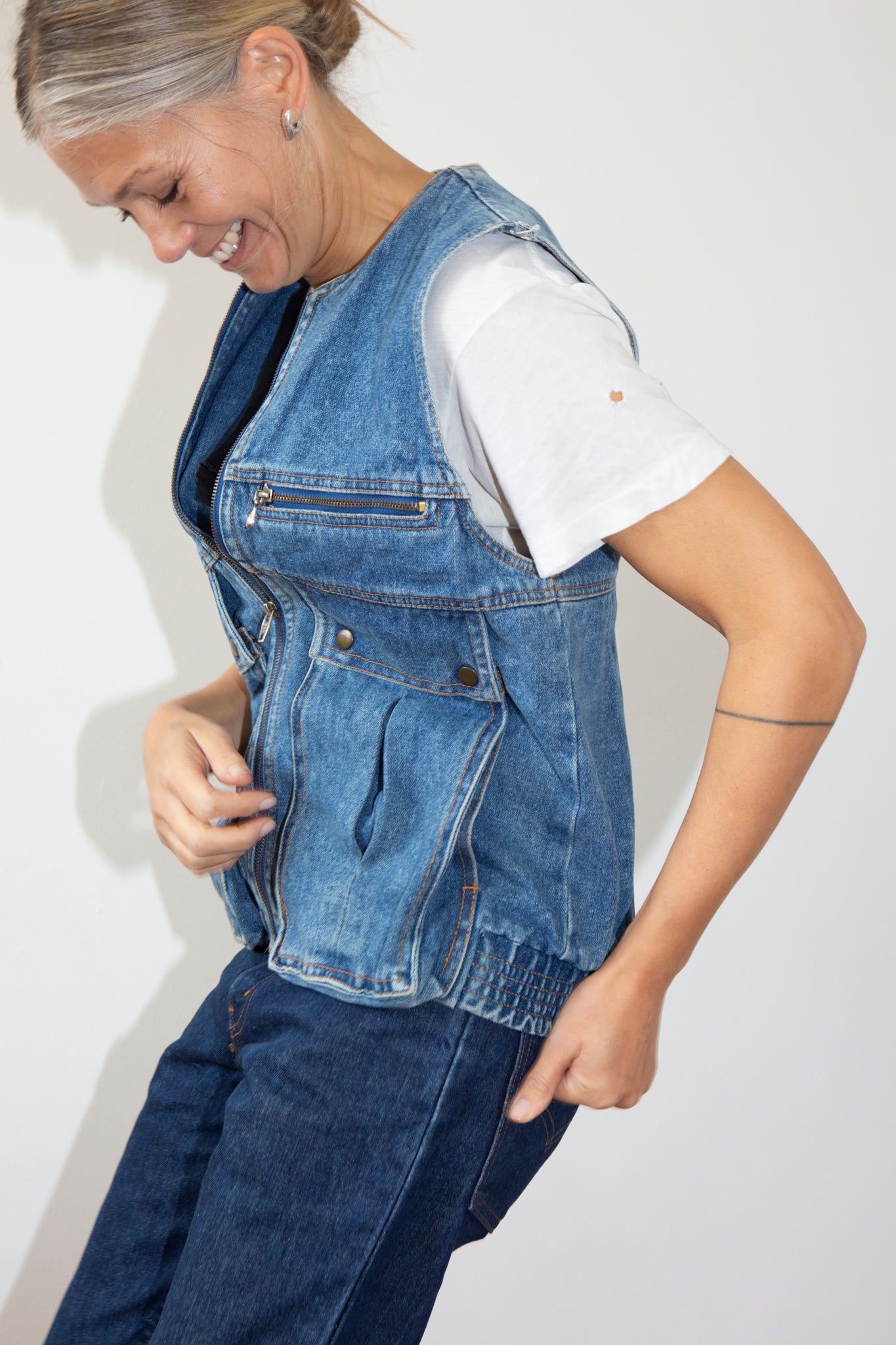 Denim Cargo Waistcoat