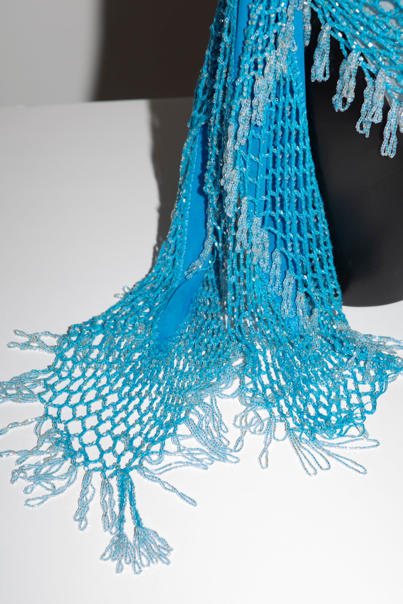 90s Turquoise Glass Beaded Wrap