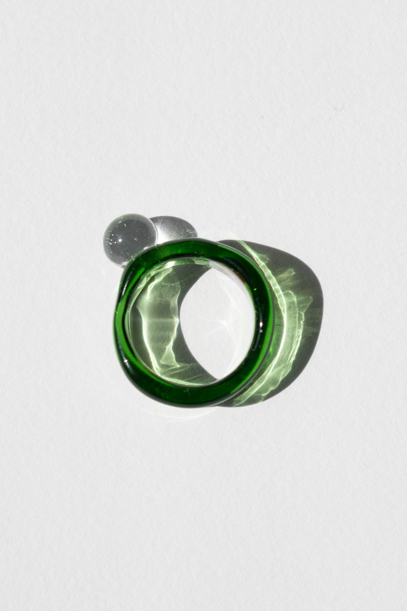 Green Murano Glass Bobble Ring