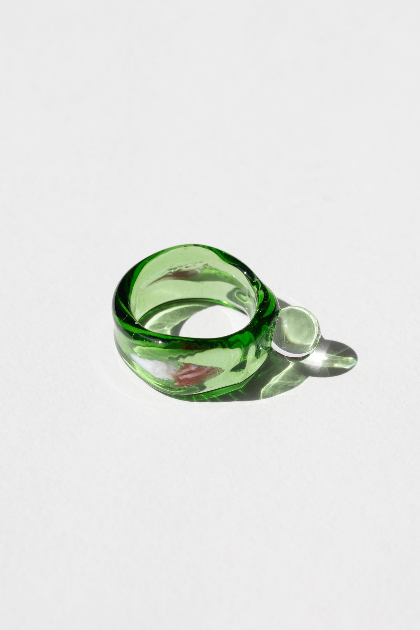 Green Murano Glass Bobble Ring