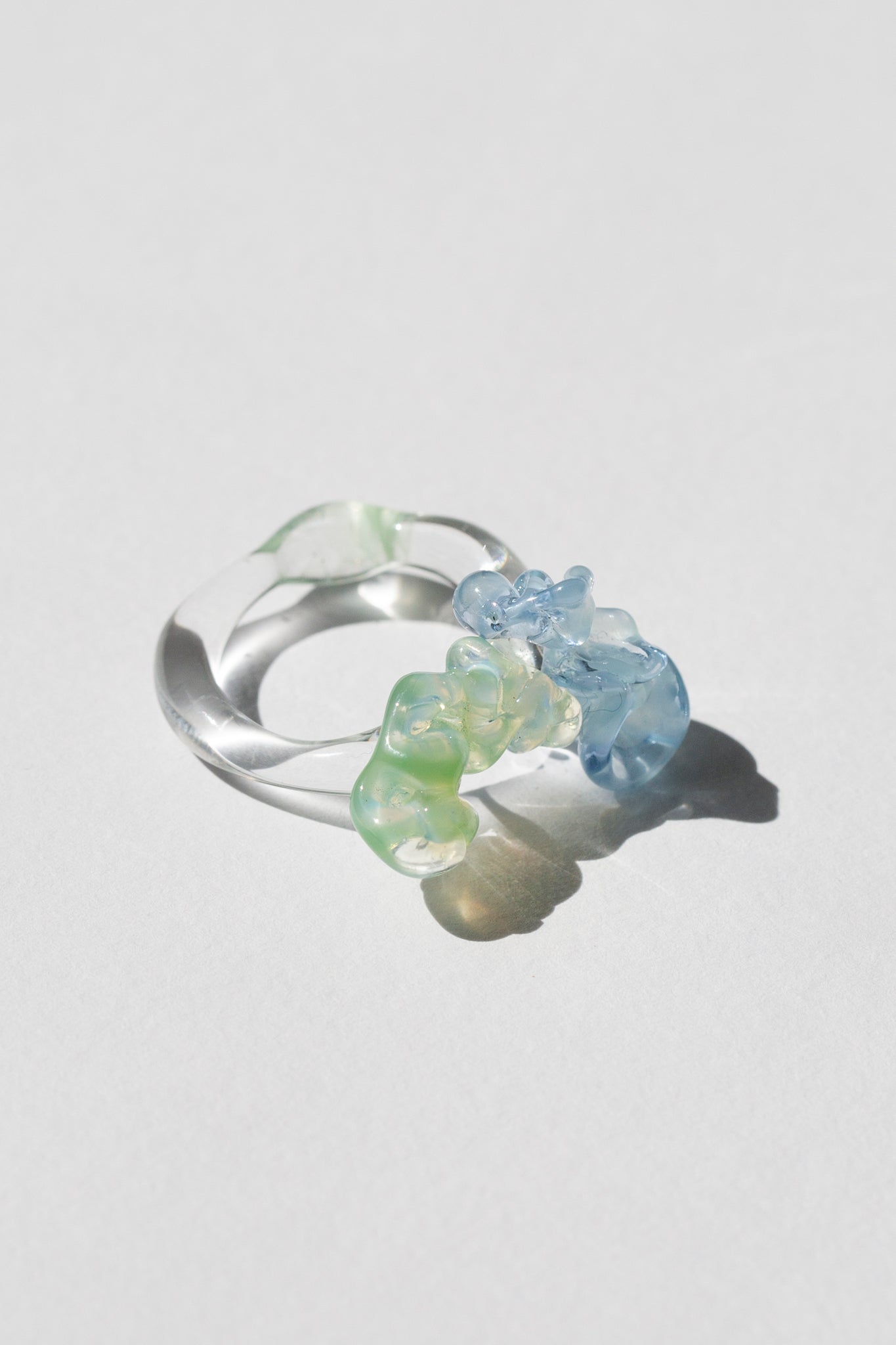 Mint and Blue Murano Glass Ring