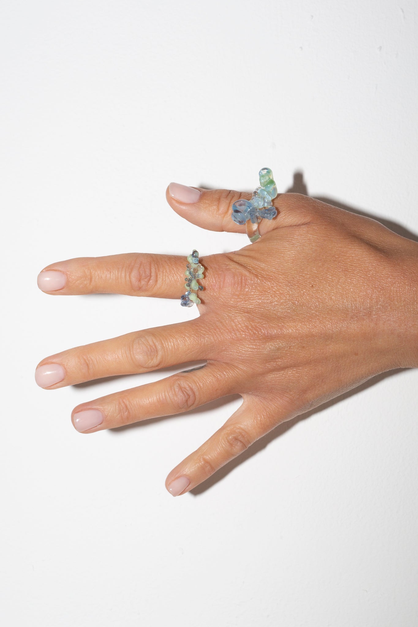 Mint and Blue Murano Glass Ring