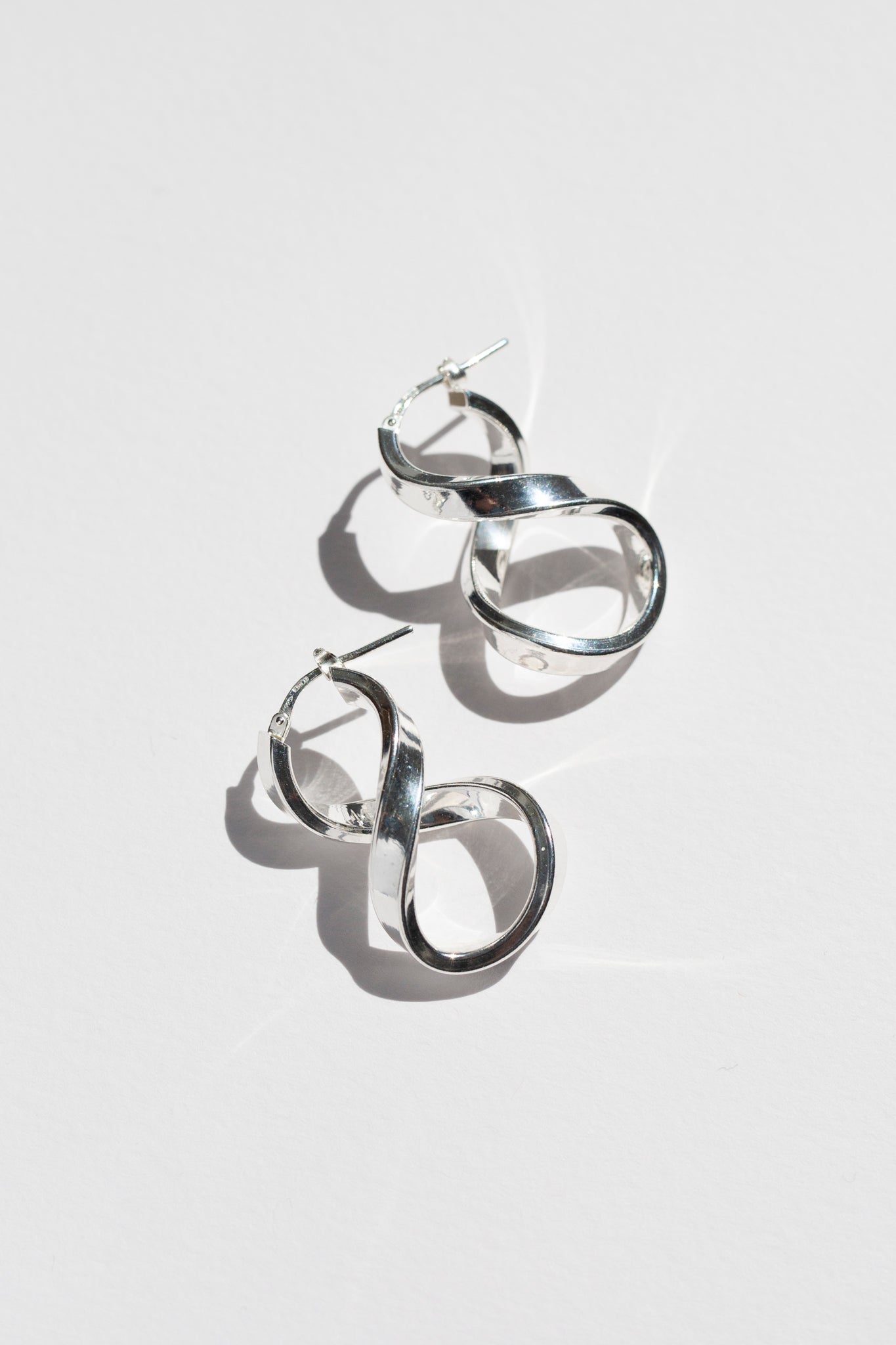 Mini Silver Infinity Earrings