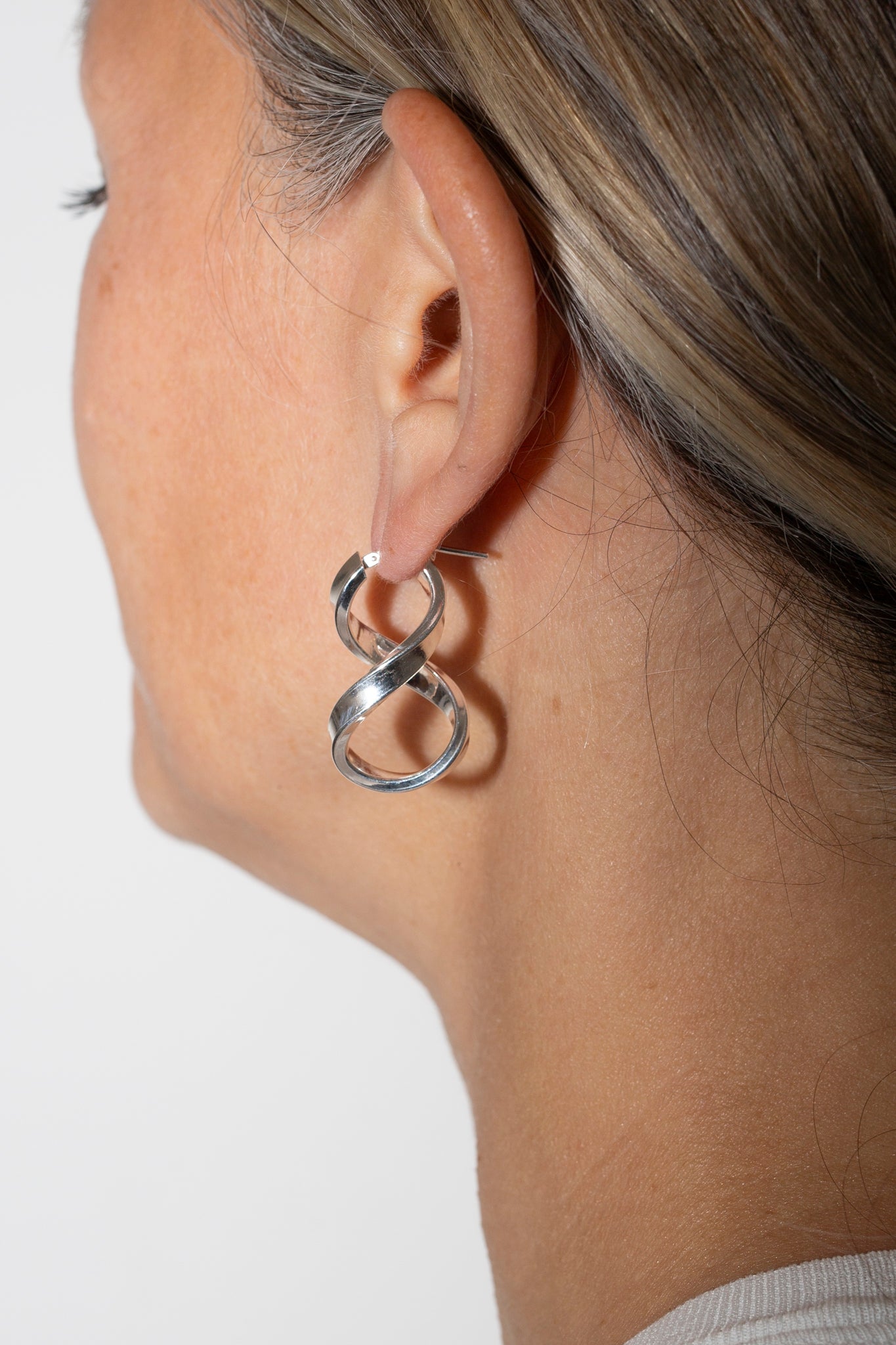 Mini Silver Infinity Earrings