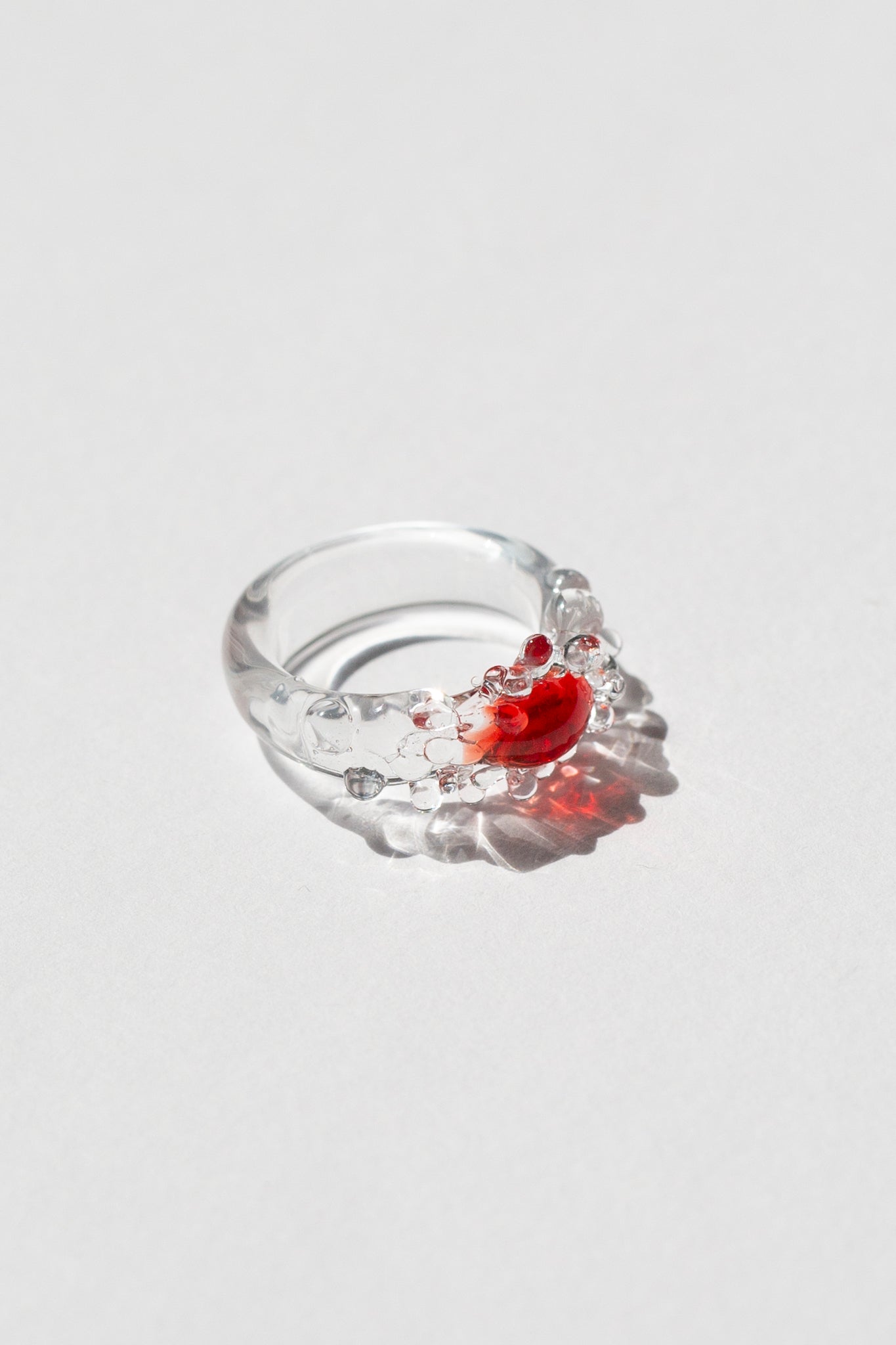 Red Gem Murano Glass Ring