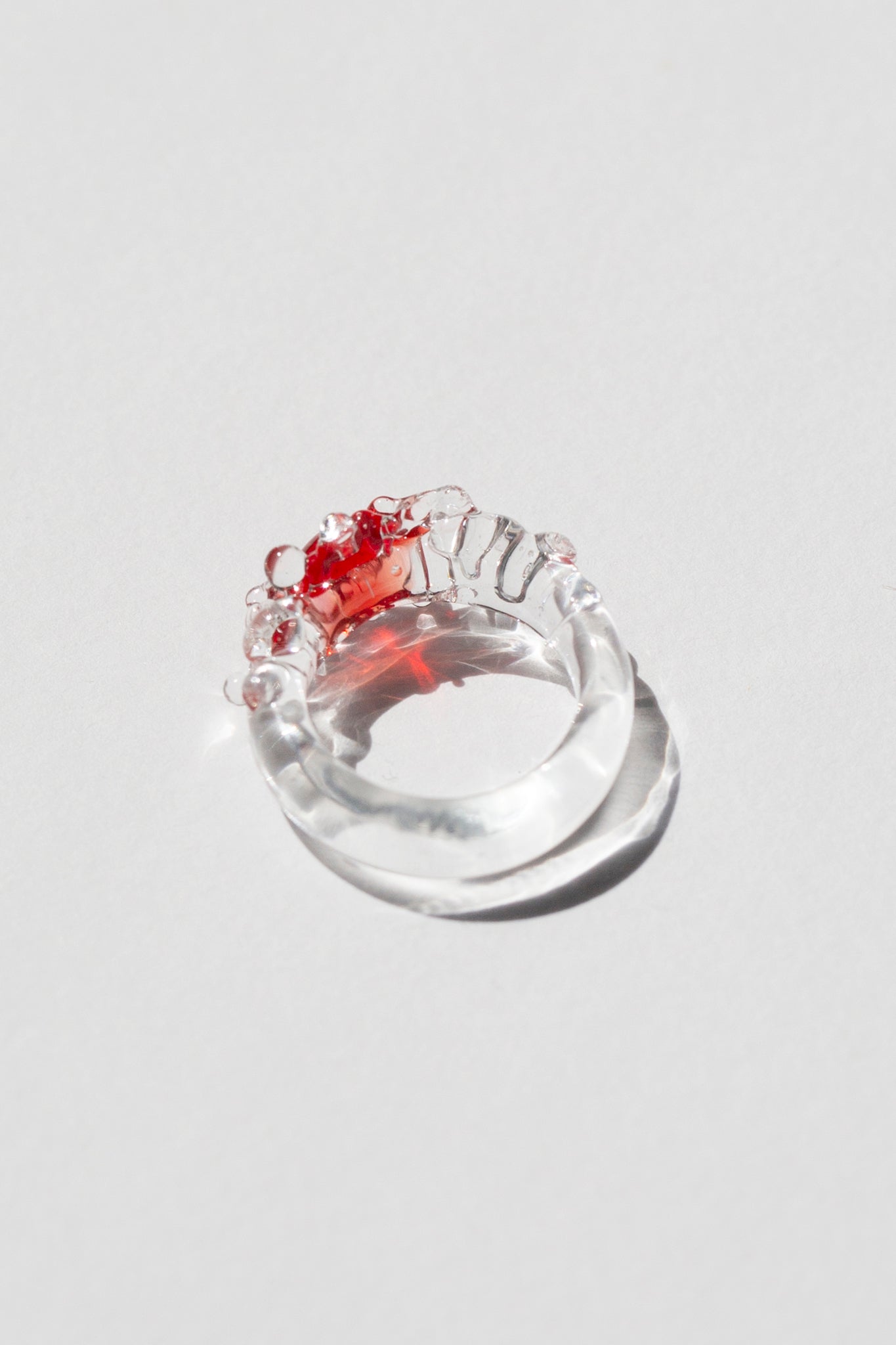 Red Gem Murano Glass Ring