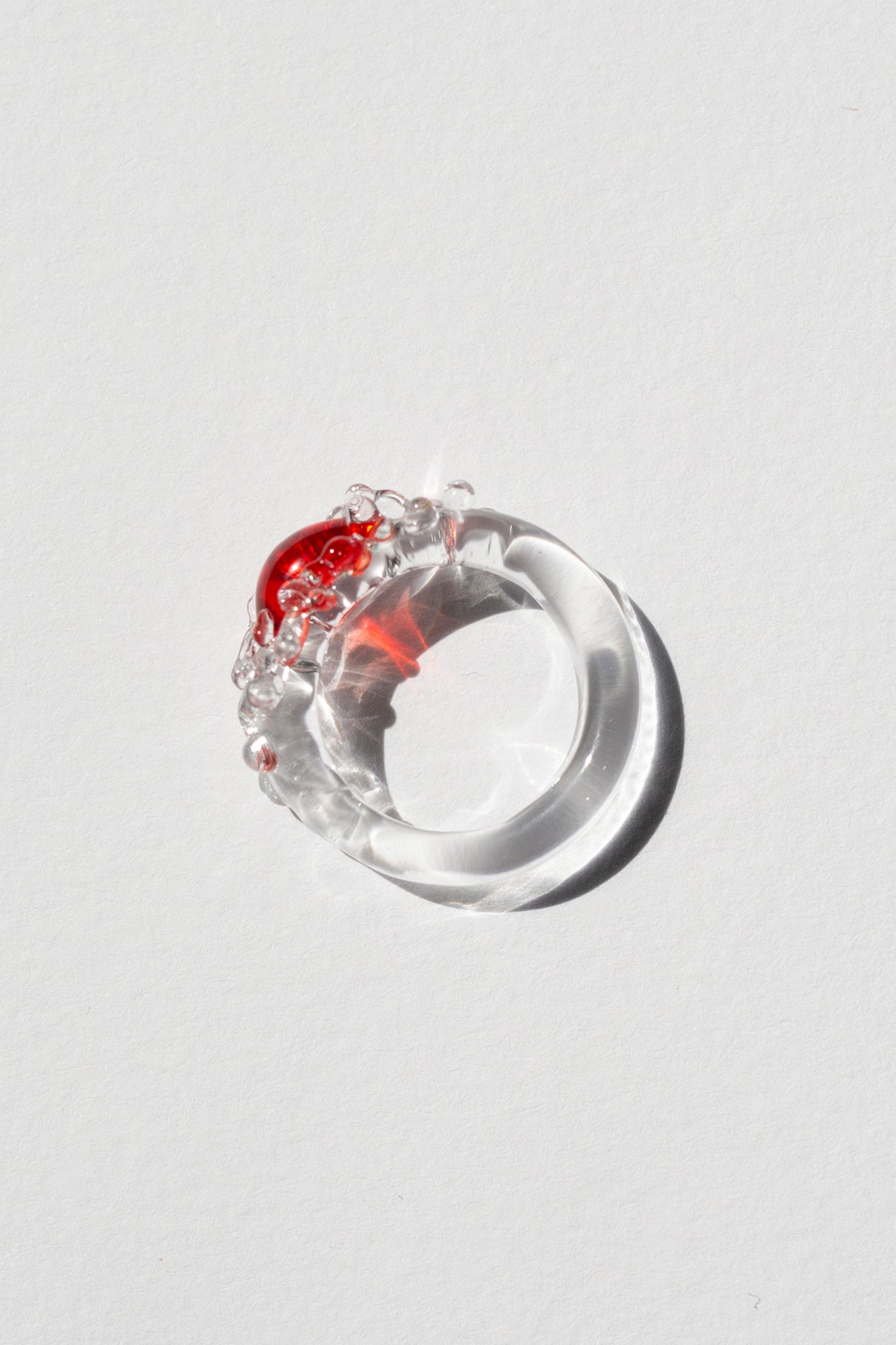 Red Gem Murano Glass Ring