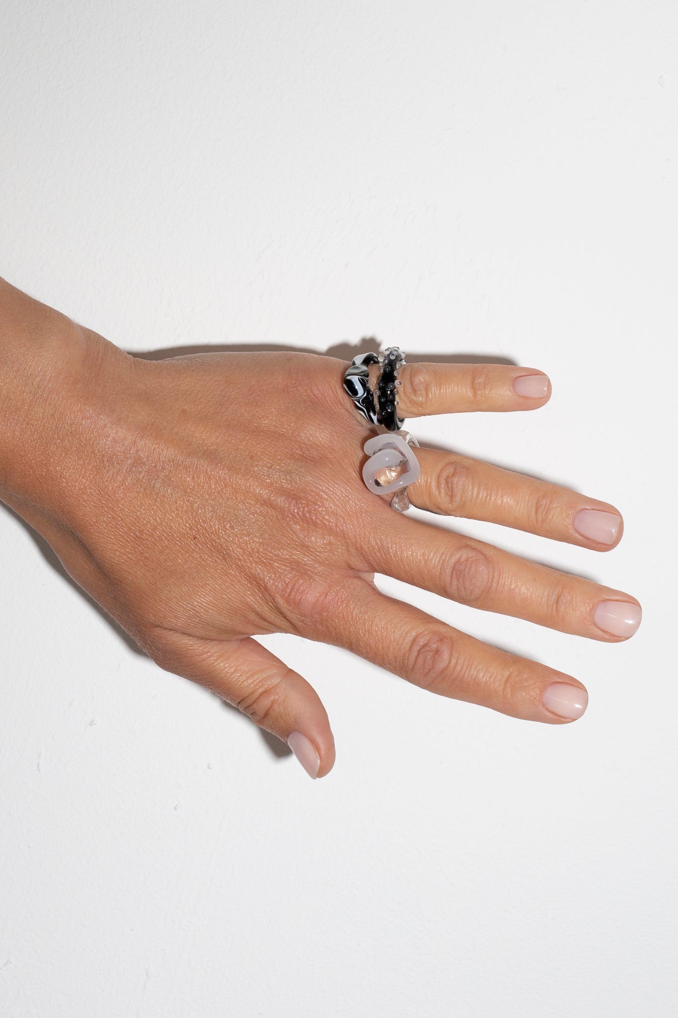 Squiggle Topper Murano Glass Ring