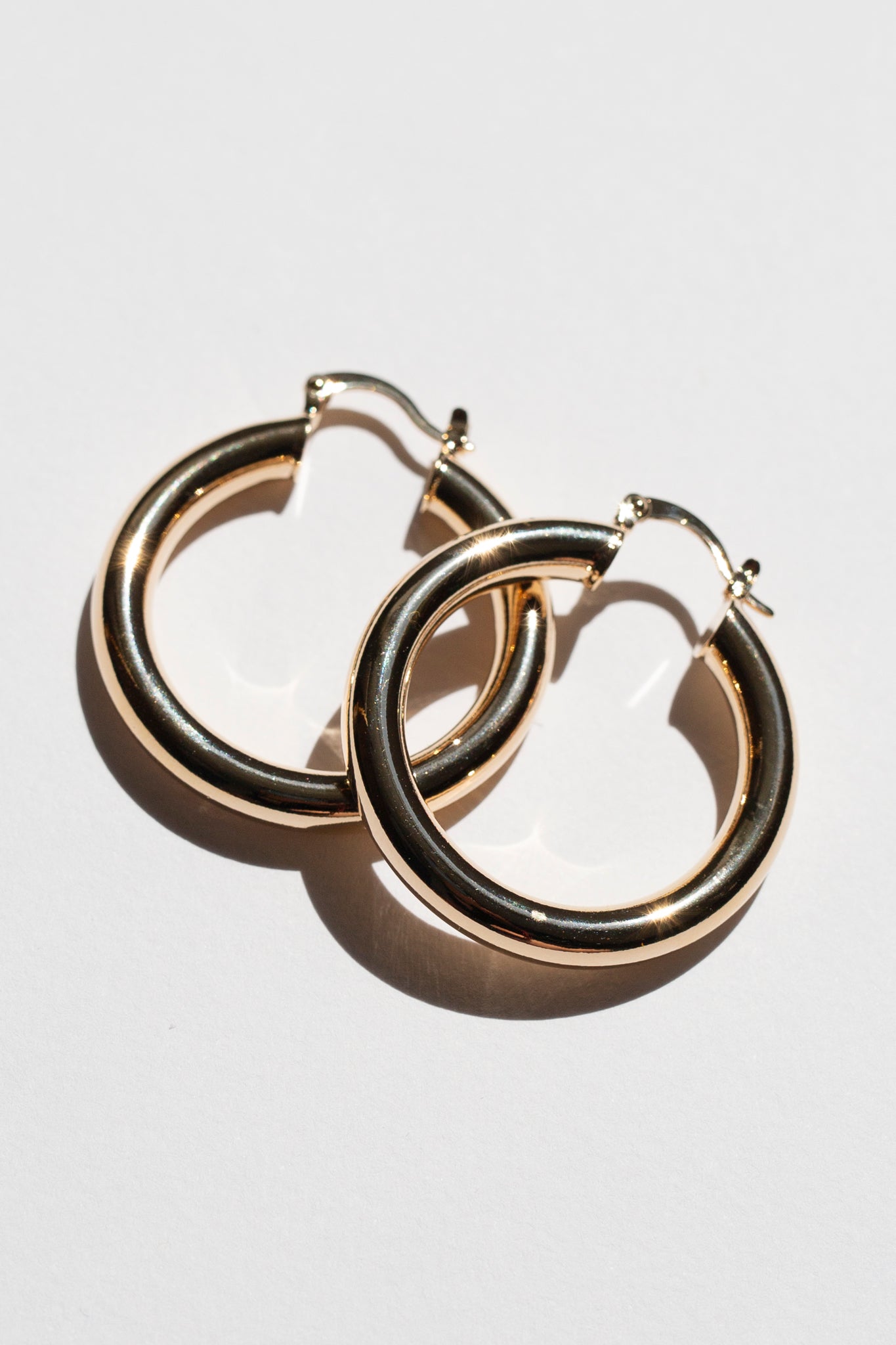 Gold Plated Medium Stacey Hoops