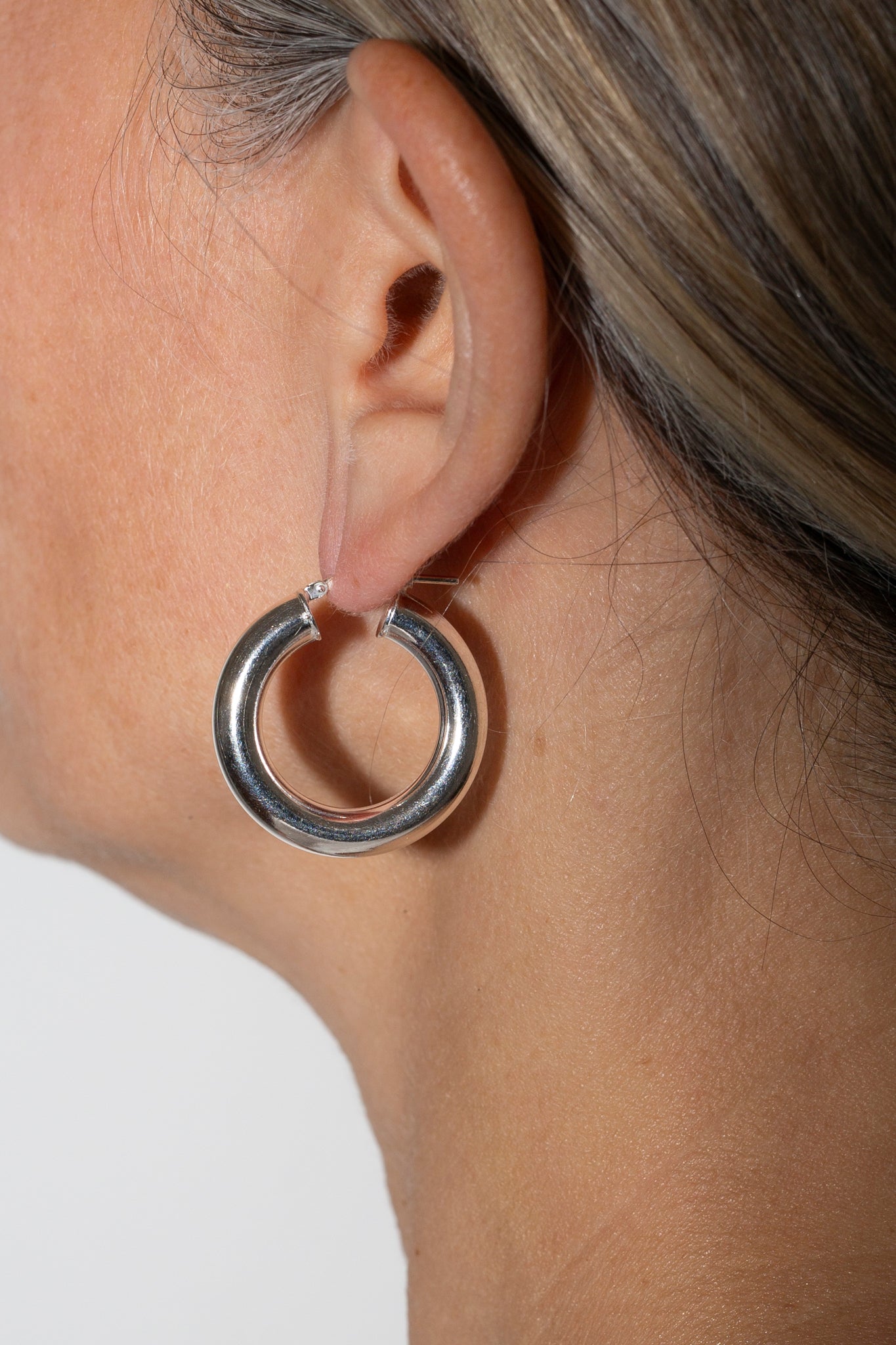 Small Sterling Silver Stacey Hoops