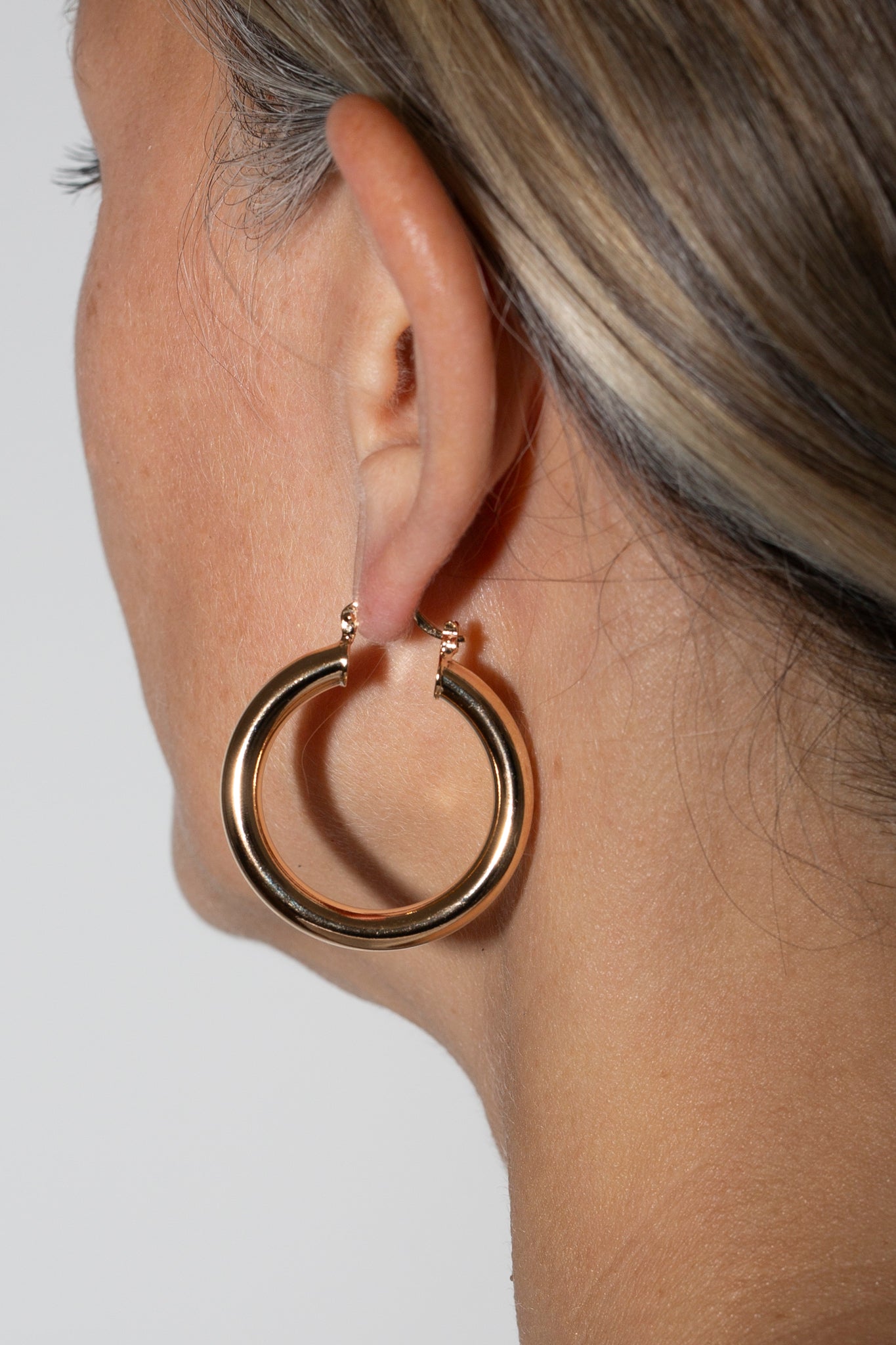 Gold Plated Medium Stacey Hoops