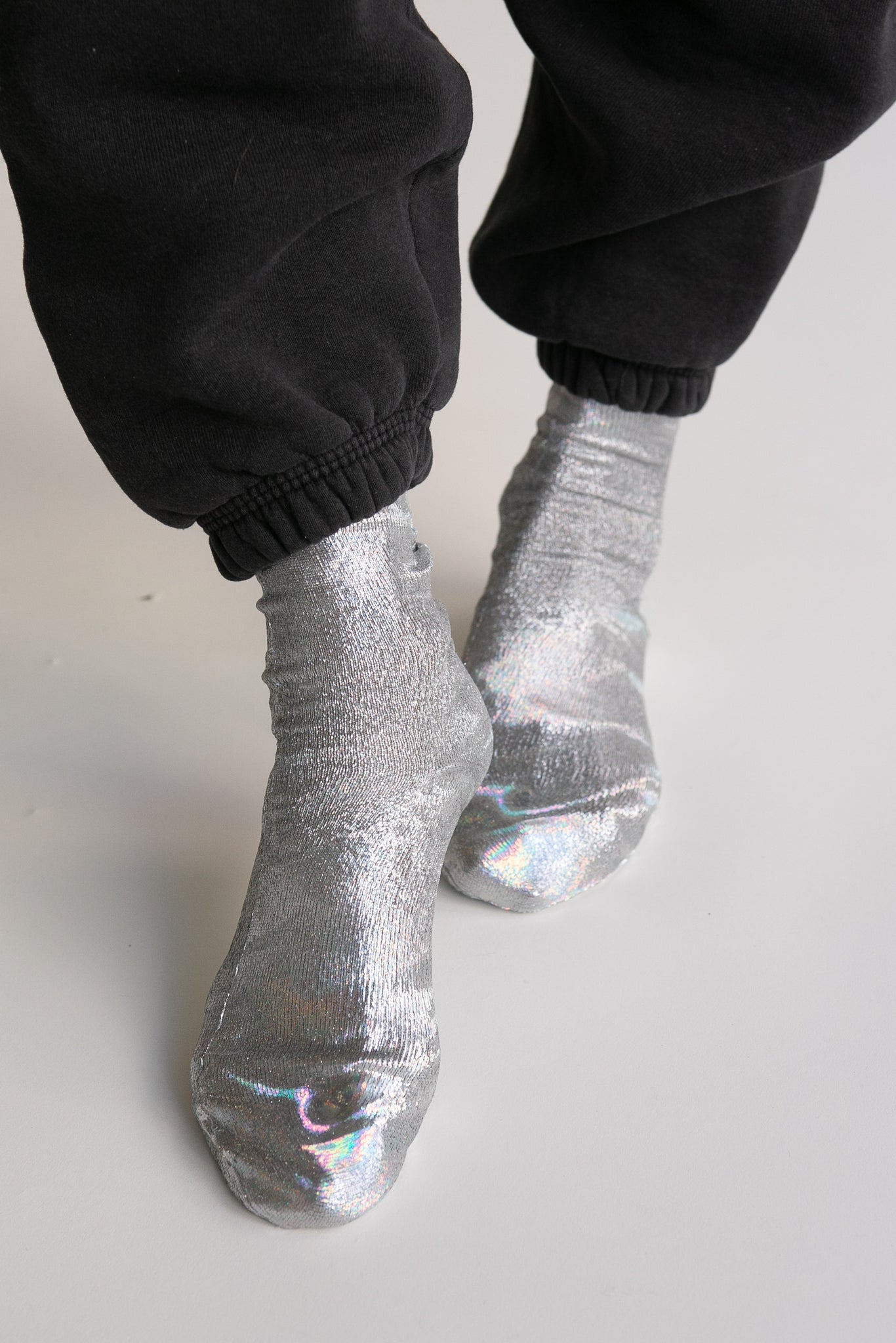 Maria La Rosa Hologram Metallic Socks