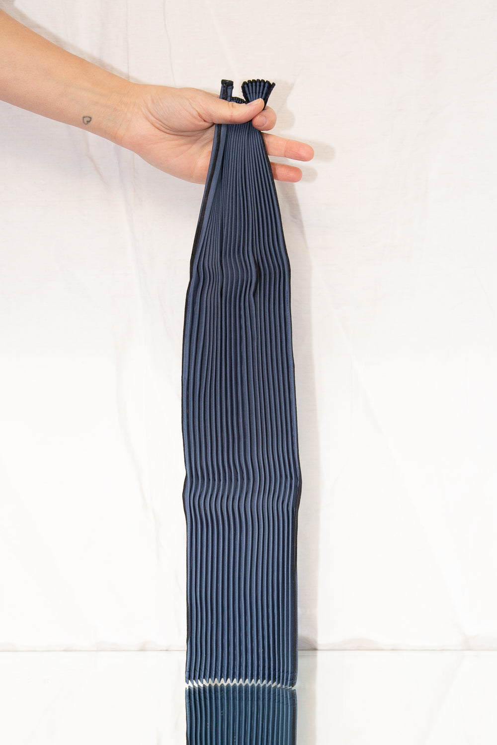 Navy Pleco Pleated Bag
