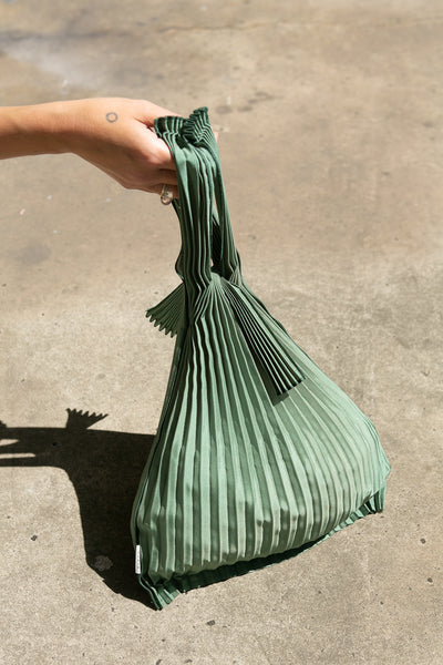Medium Green Pleco Pleated Bag
