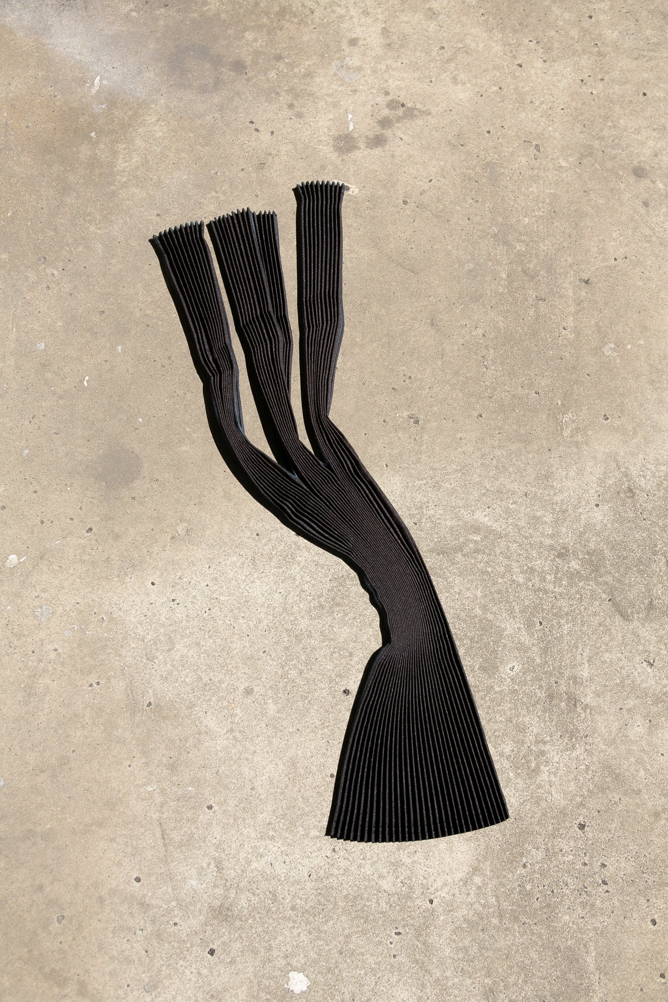 Large Black Pleated Shoulder Bag