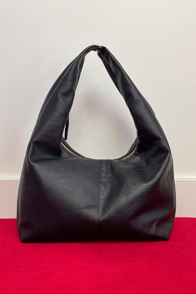 Black Classic Leather Shoulder Bag
