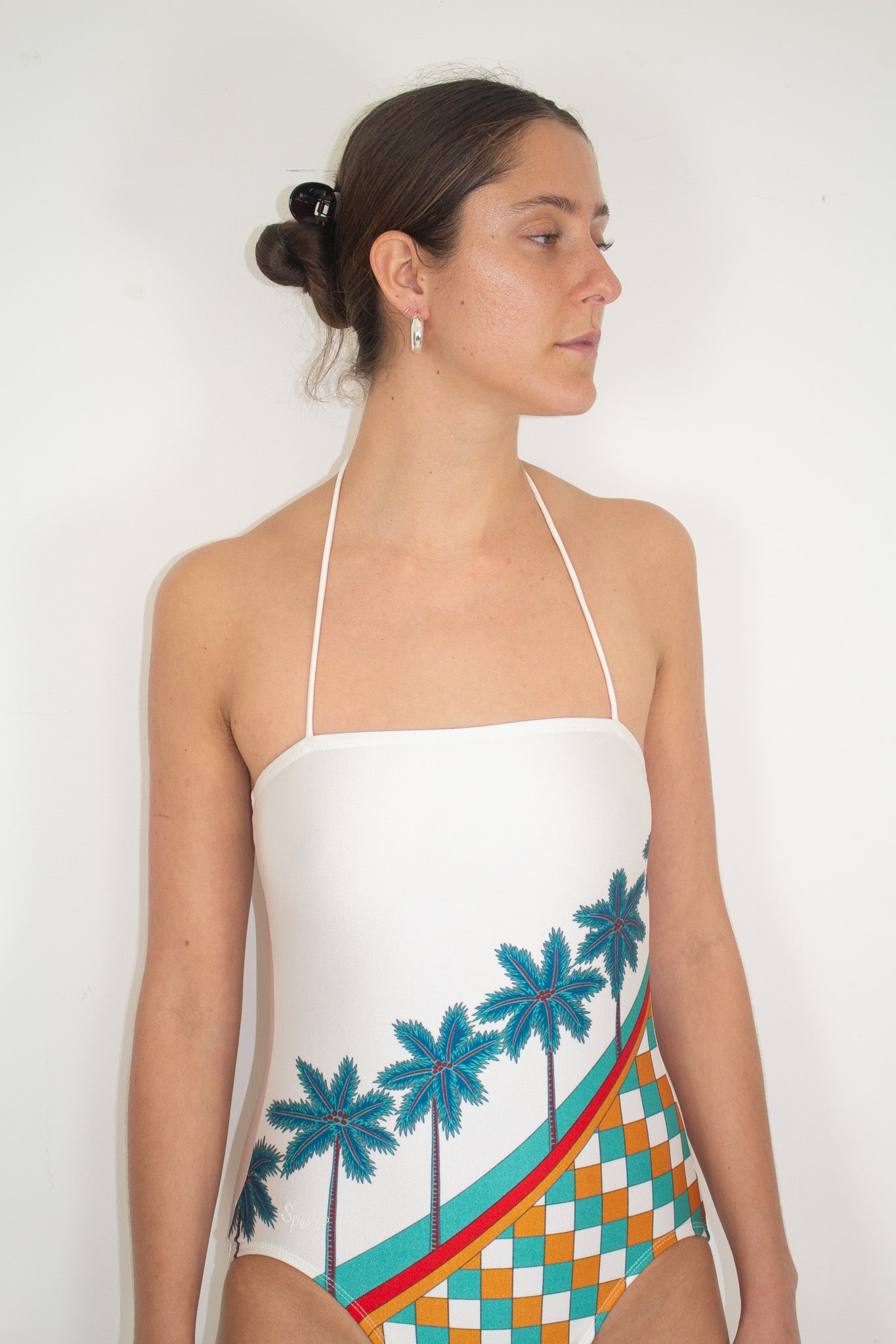 1980s Speedo Bandeau Palm Tree Swimsuit