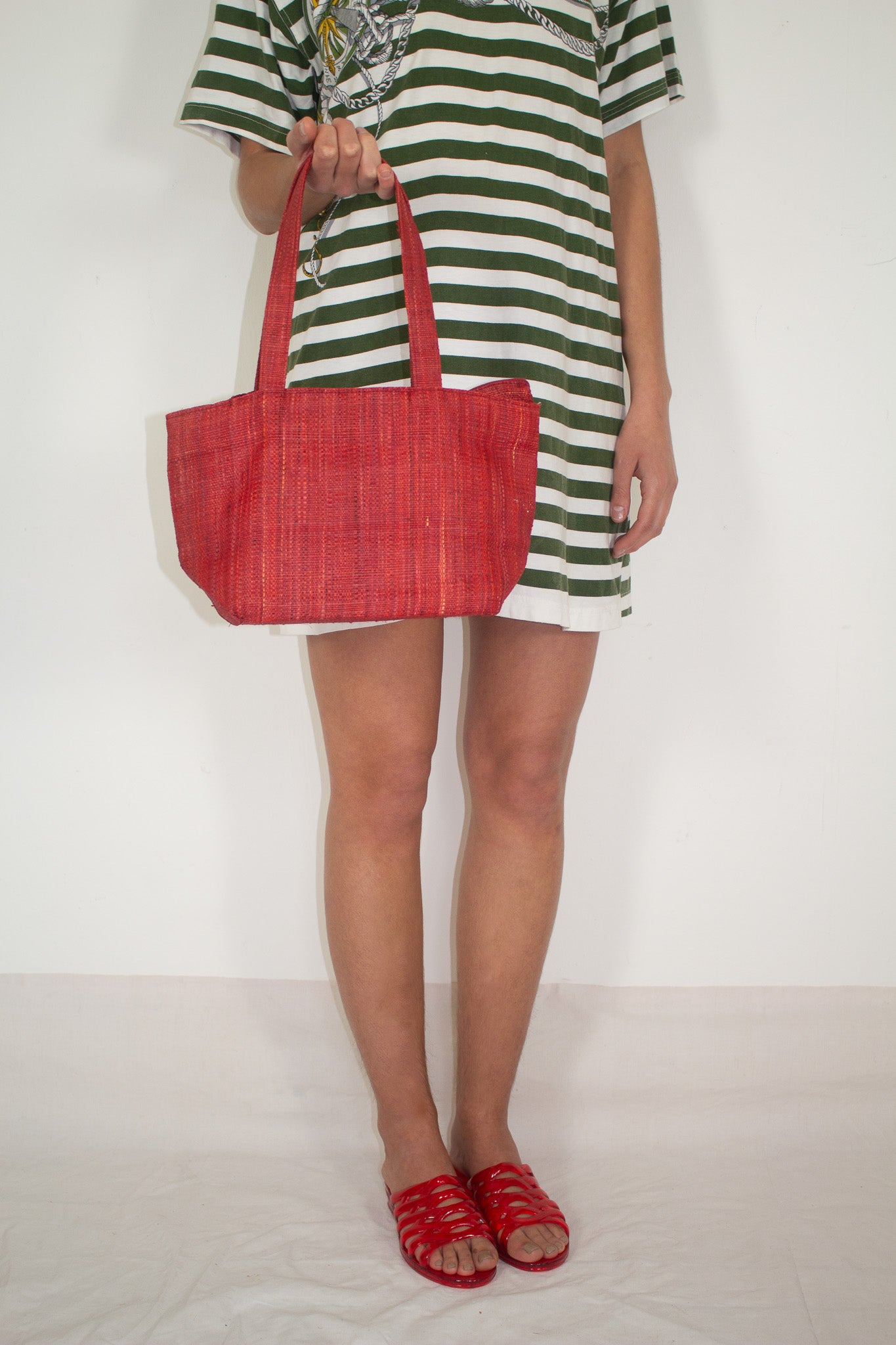 Vintage Red Woven Bag