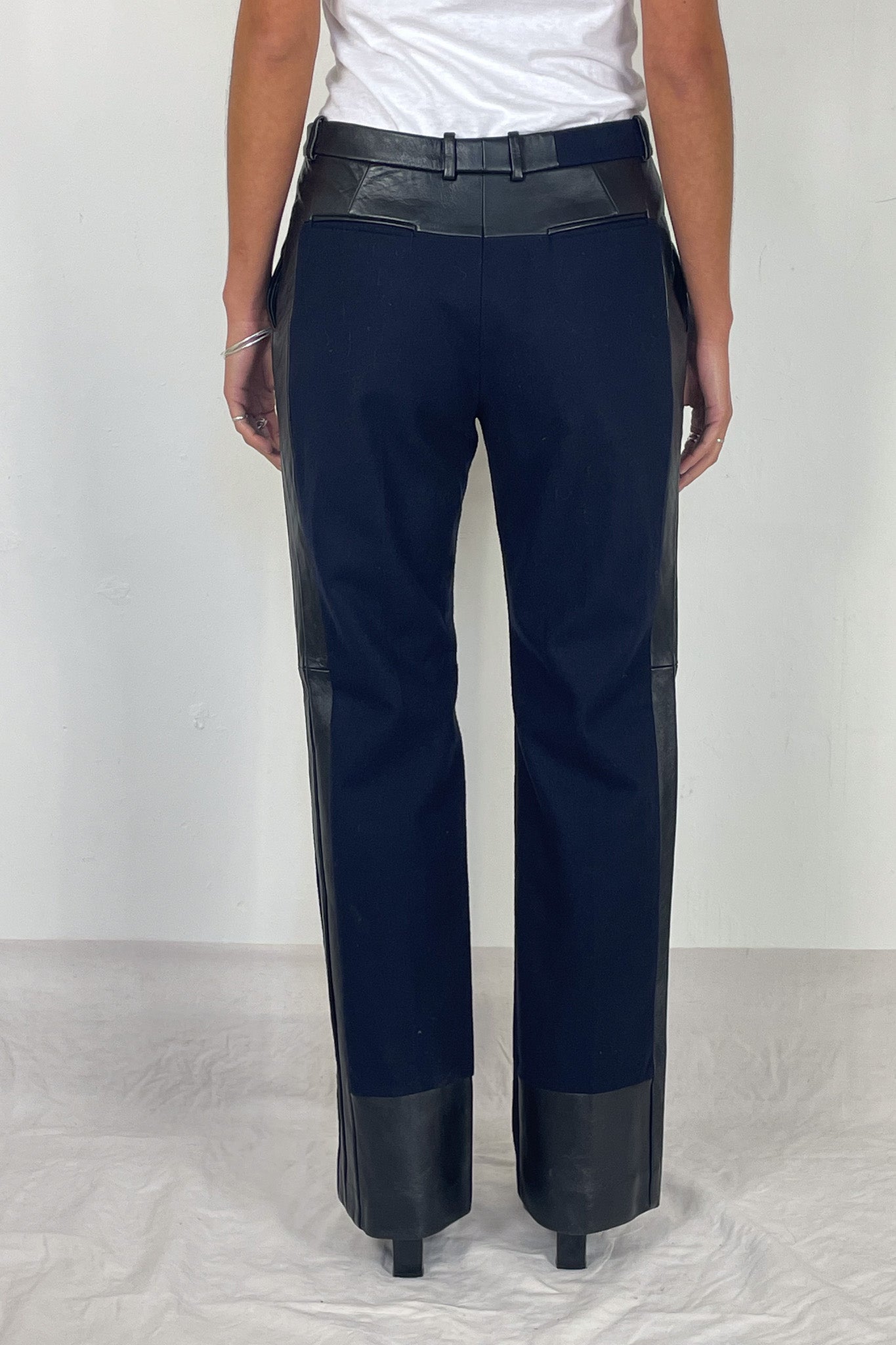 Celine Wool & Leather Trousers