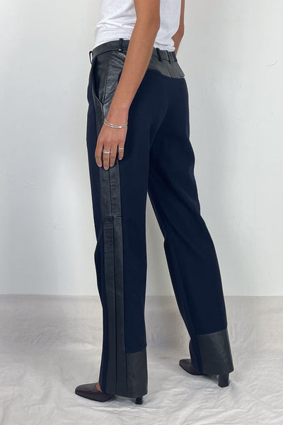 Celine Wool & Leather Trousers