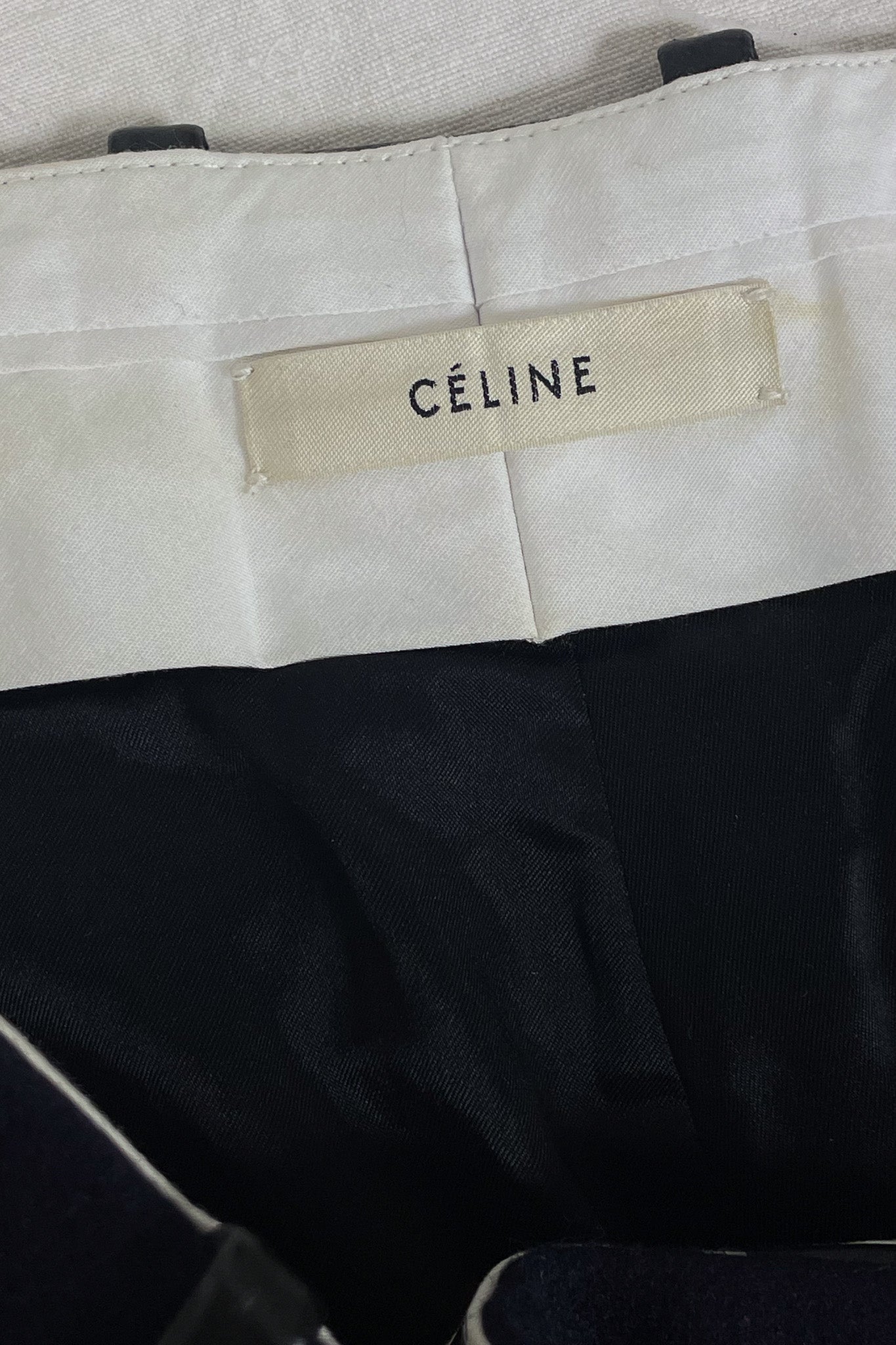 Celine Wool & Leather Trousers