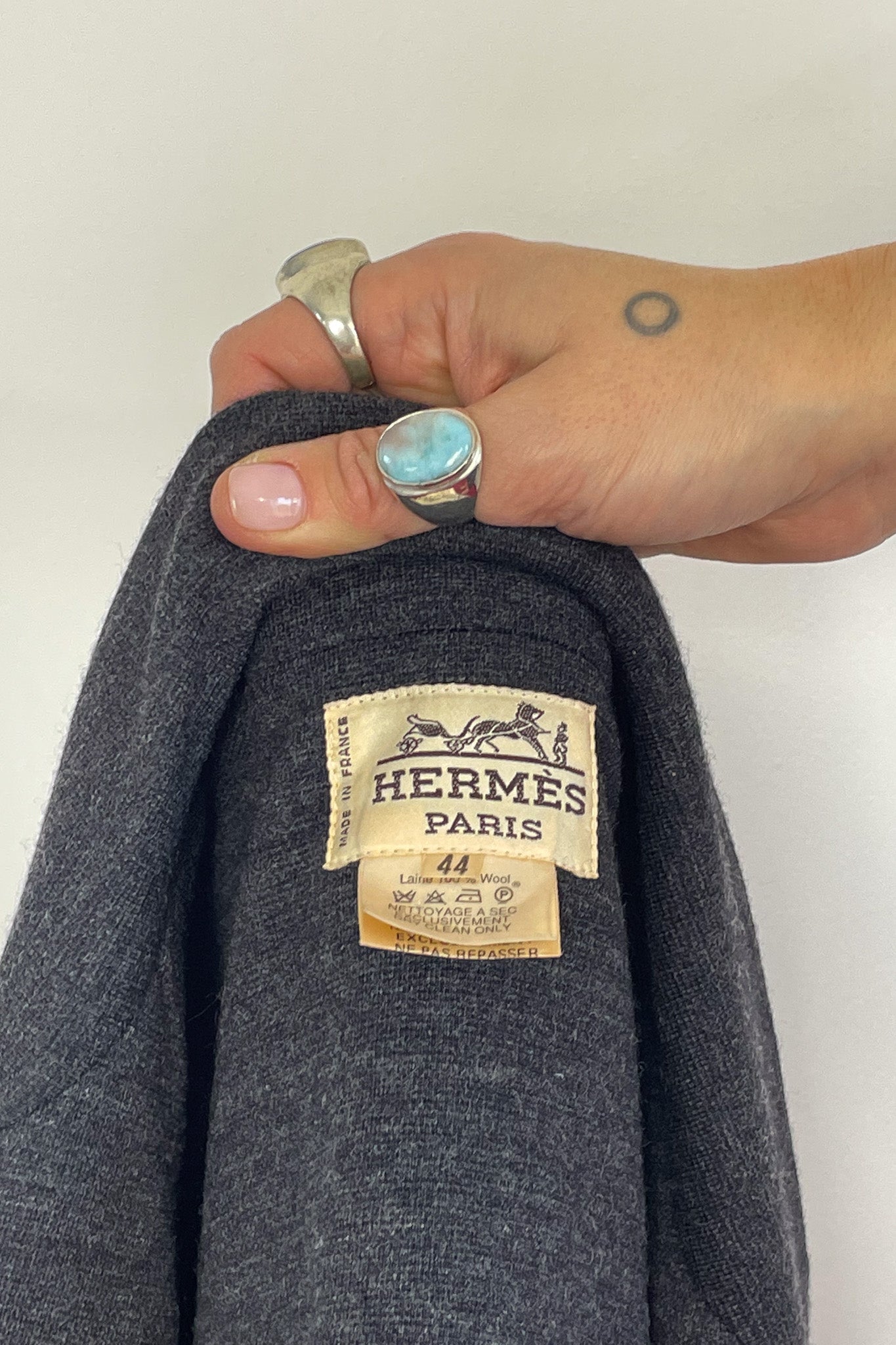 Hermes Wool & Leather Trim Blazer