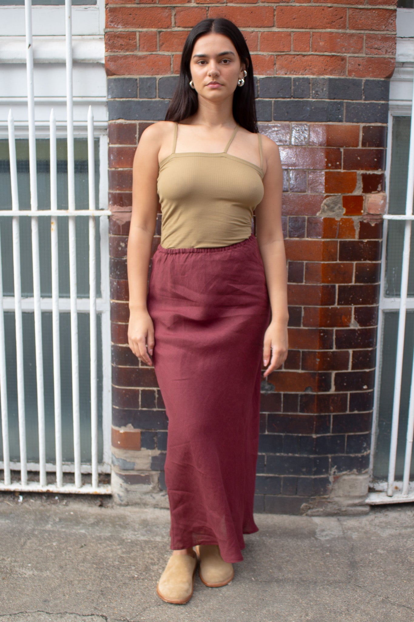 Baserange Burgundy Dydine Skirt