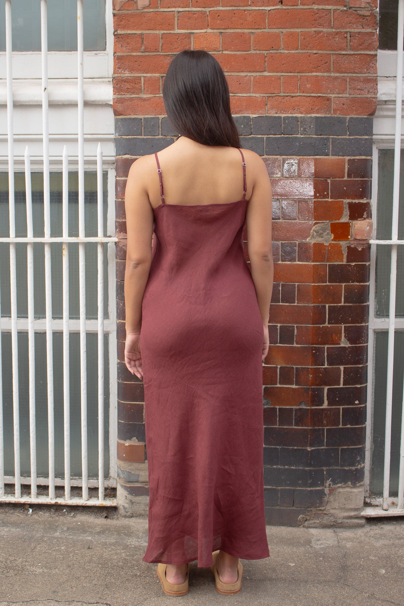 Baserange Burgundy Dydine Slip Dress