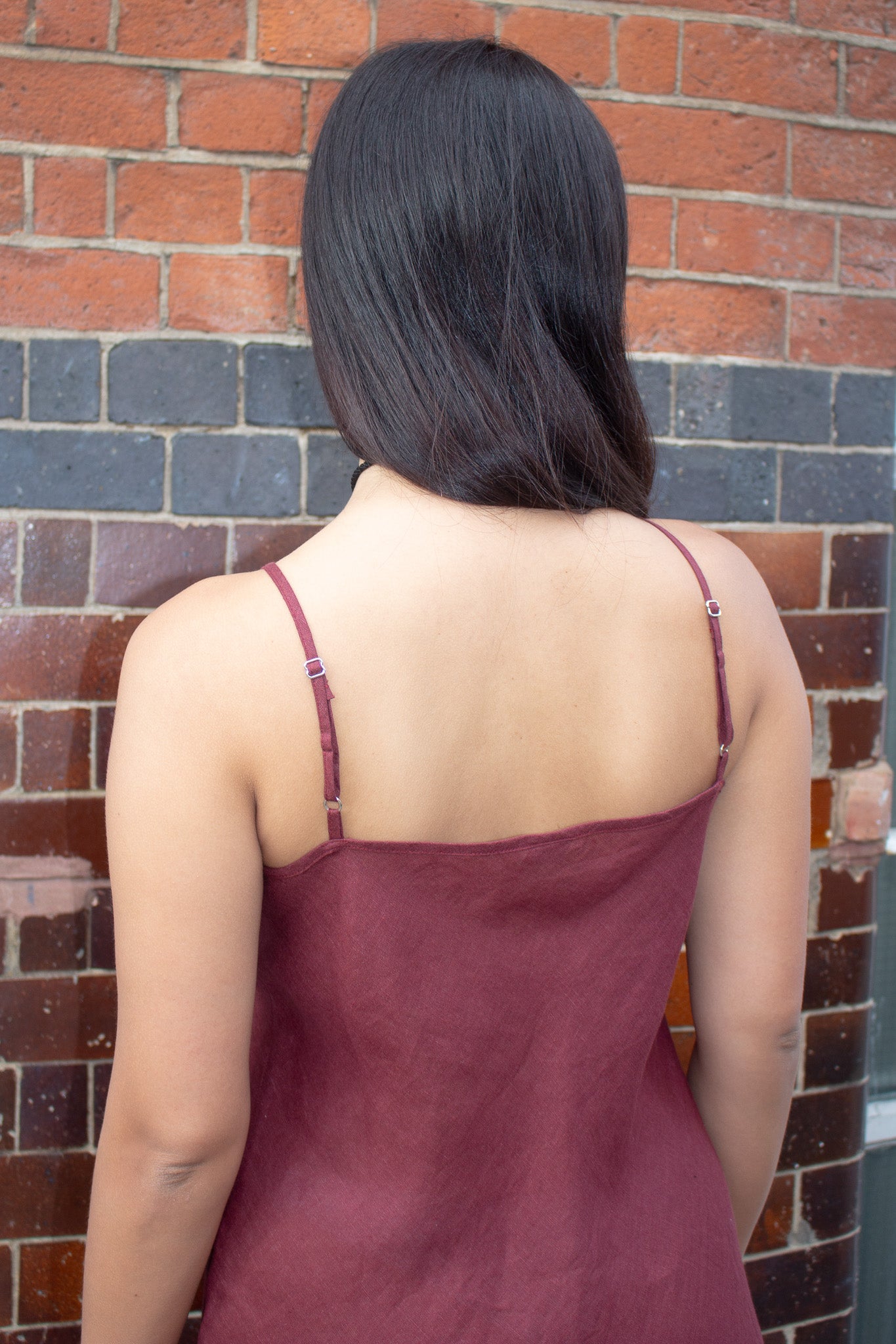 Baserange Burgundy Dydine Slip Dress