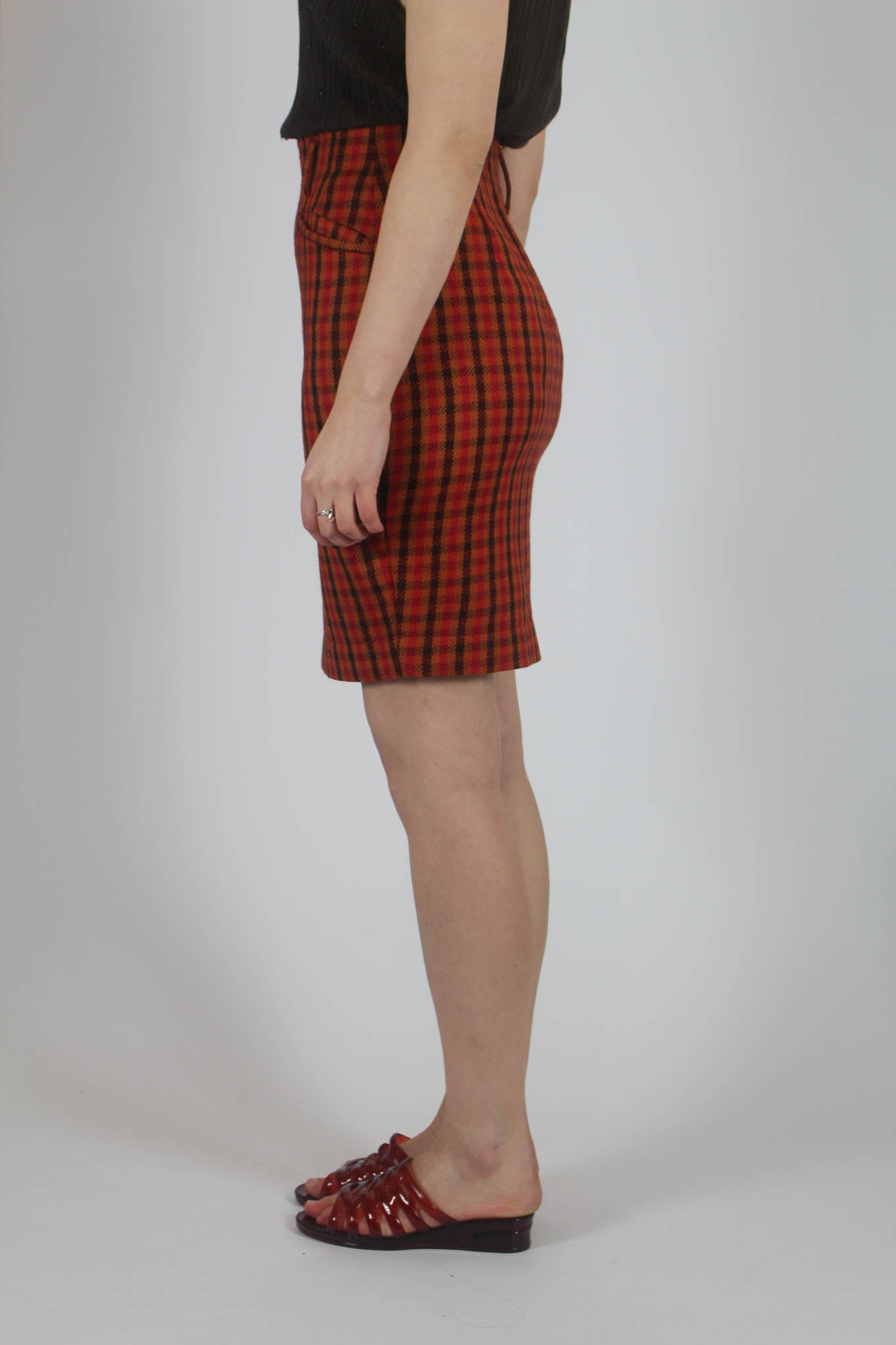 ARCHIVE SALE ITEM Check Wool Pencil Skirt