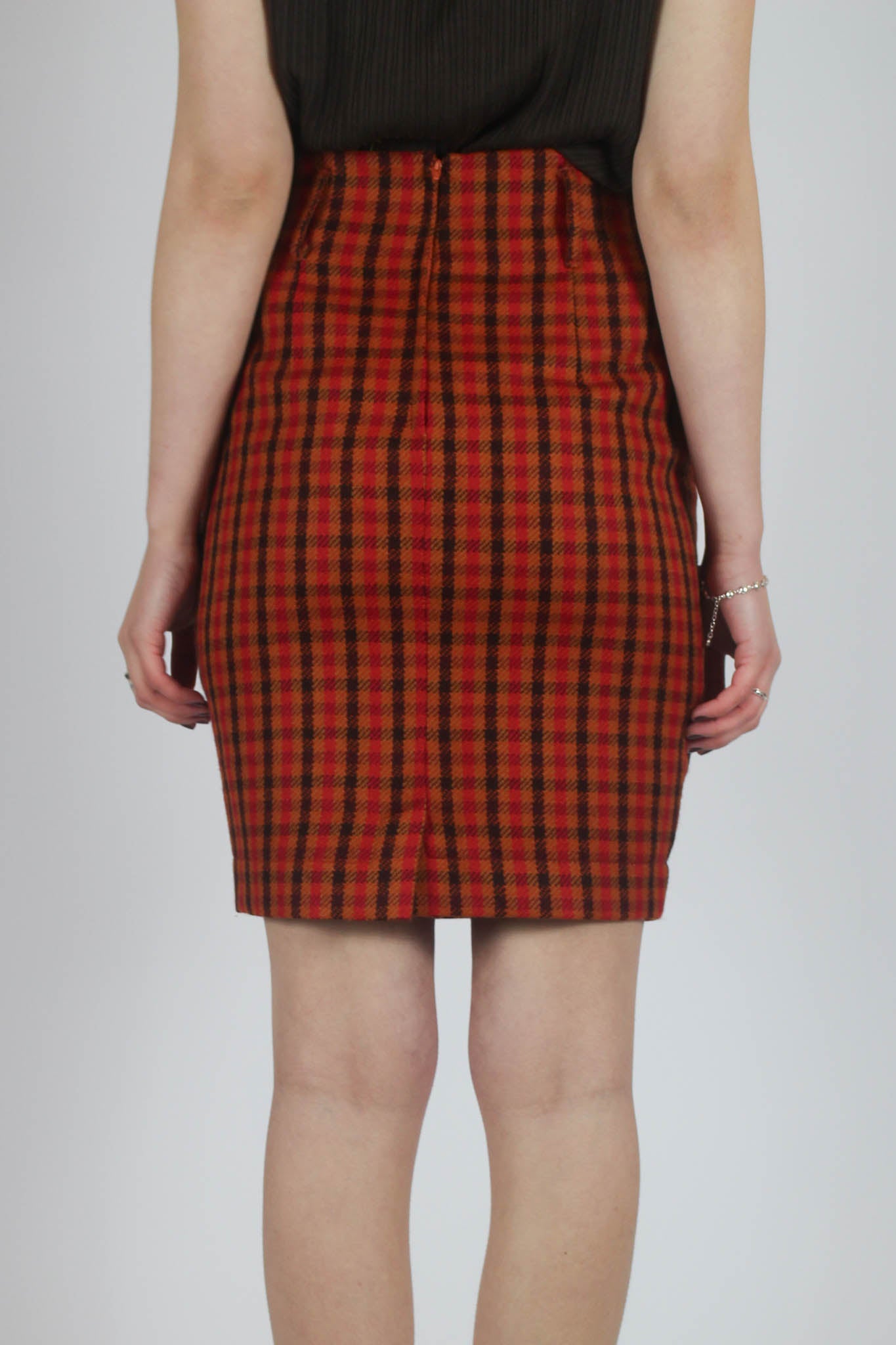 ARCHIVE SALE ITEM Check Wool Pencil Skirt