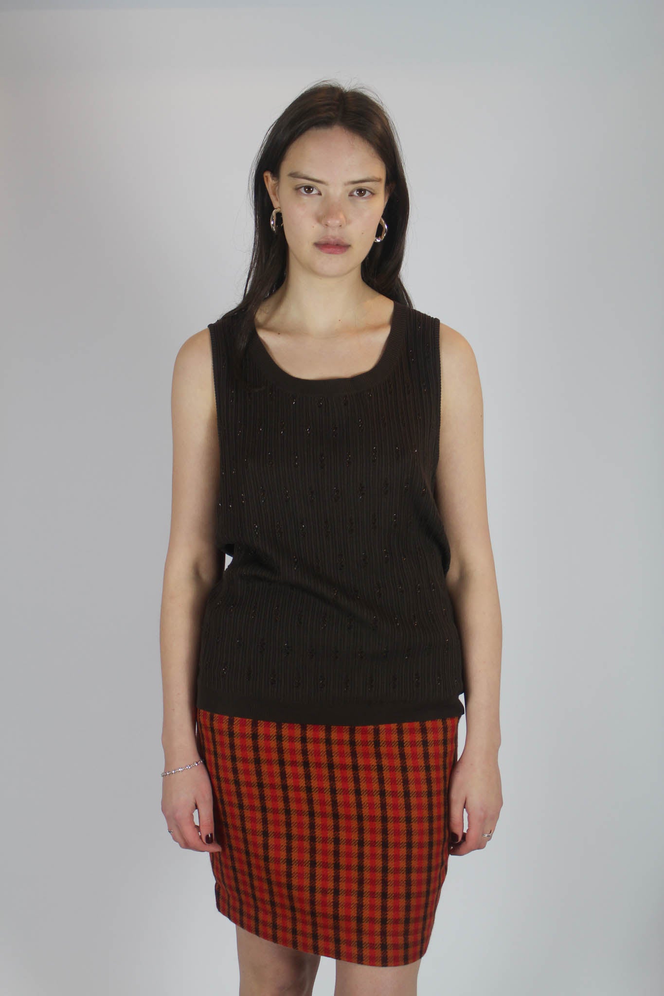 ARCHIVE SALE ITEM Beaded Brown Tank