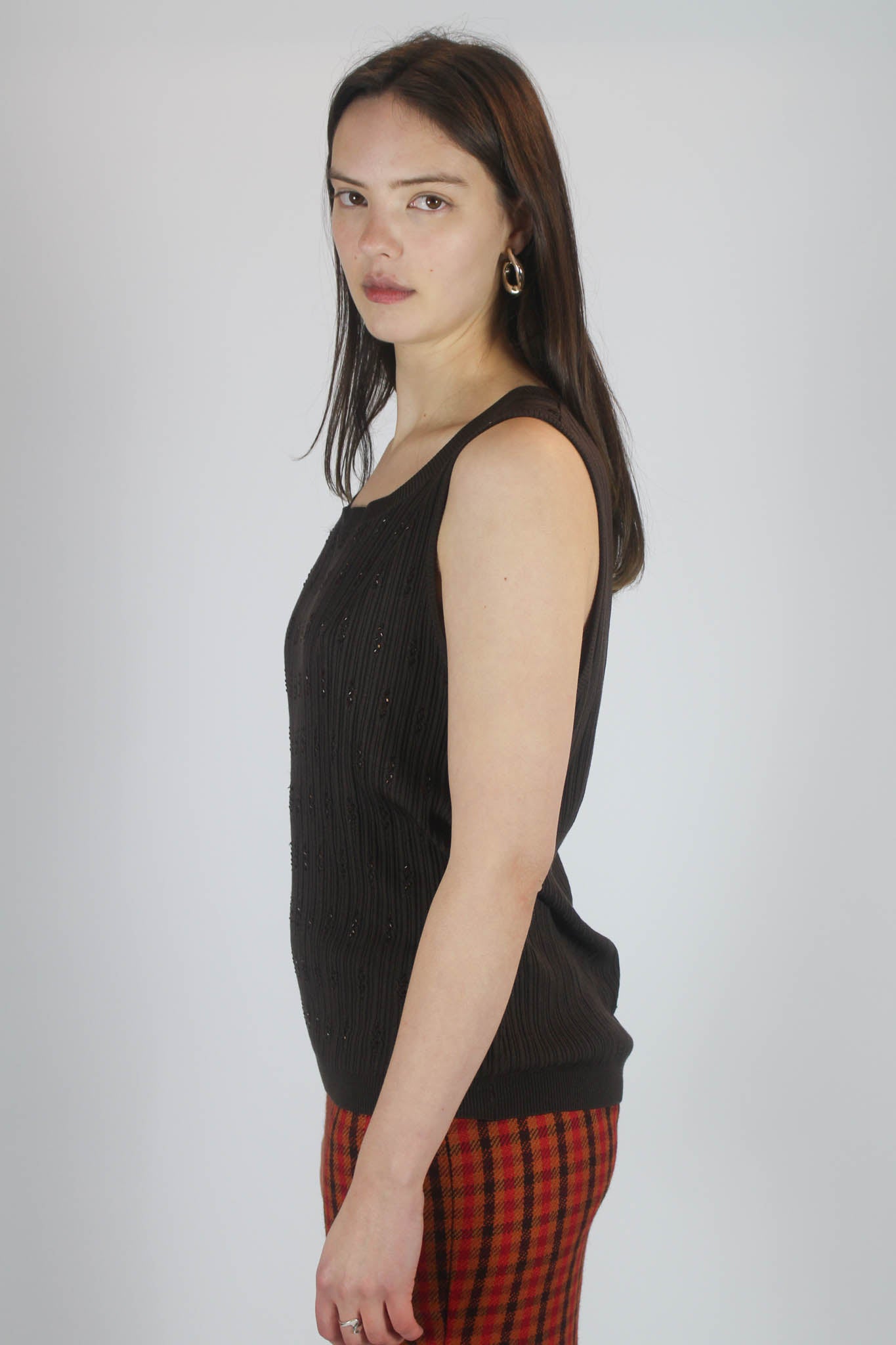 ARCHIVE SALE ITEM Beaded Brown Tank