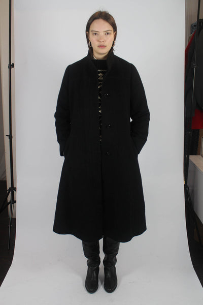 Funnel Neck Black Coat