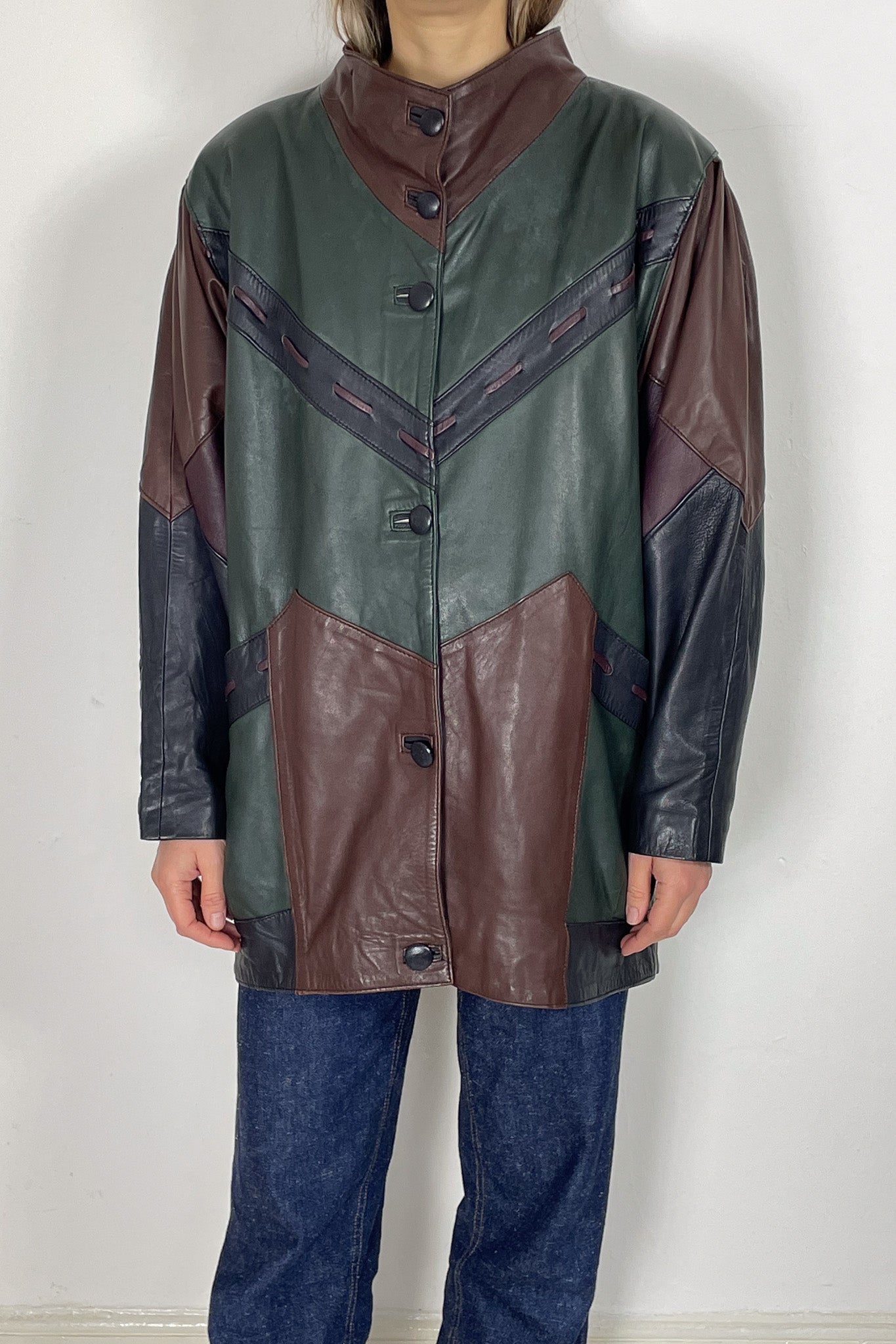 1980s Panelled Leather Jacket
