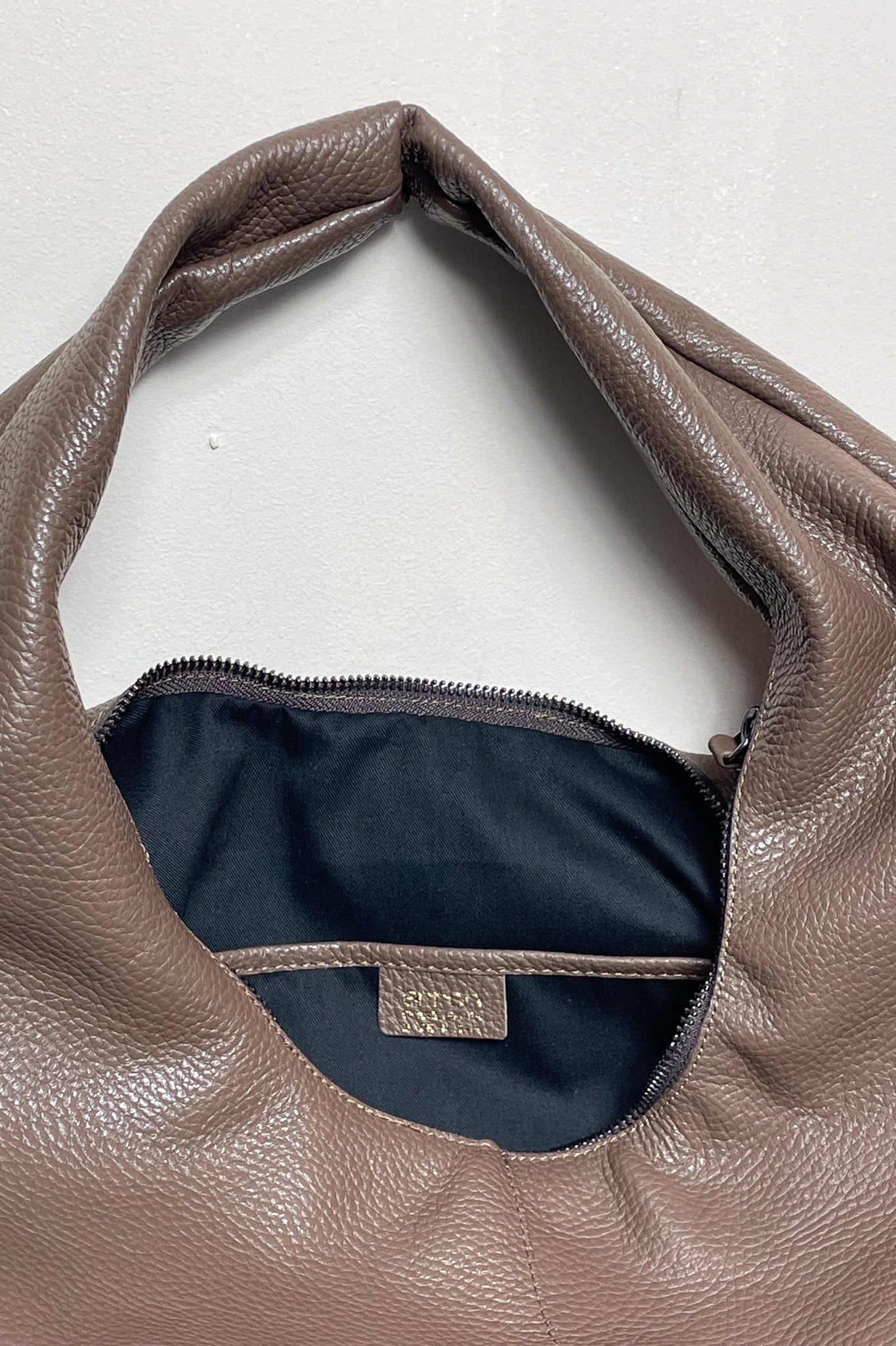 Brown Classic Leather Shoulder Bag