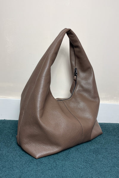 Brown Classic Leather Shoulder Bag