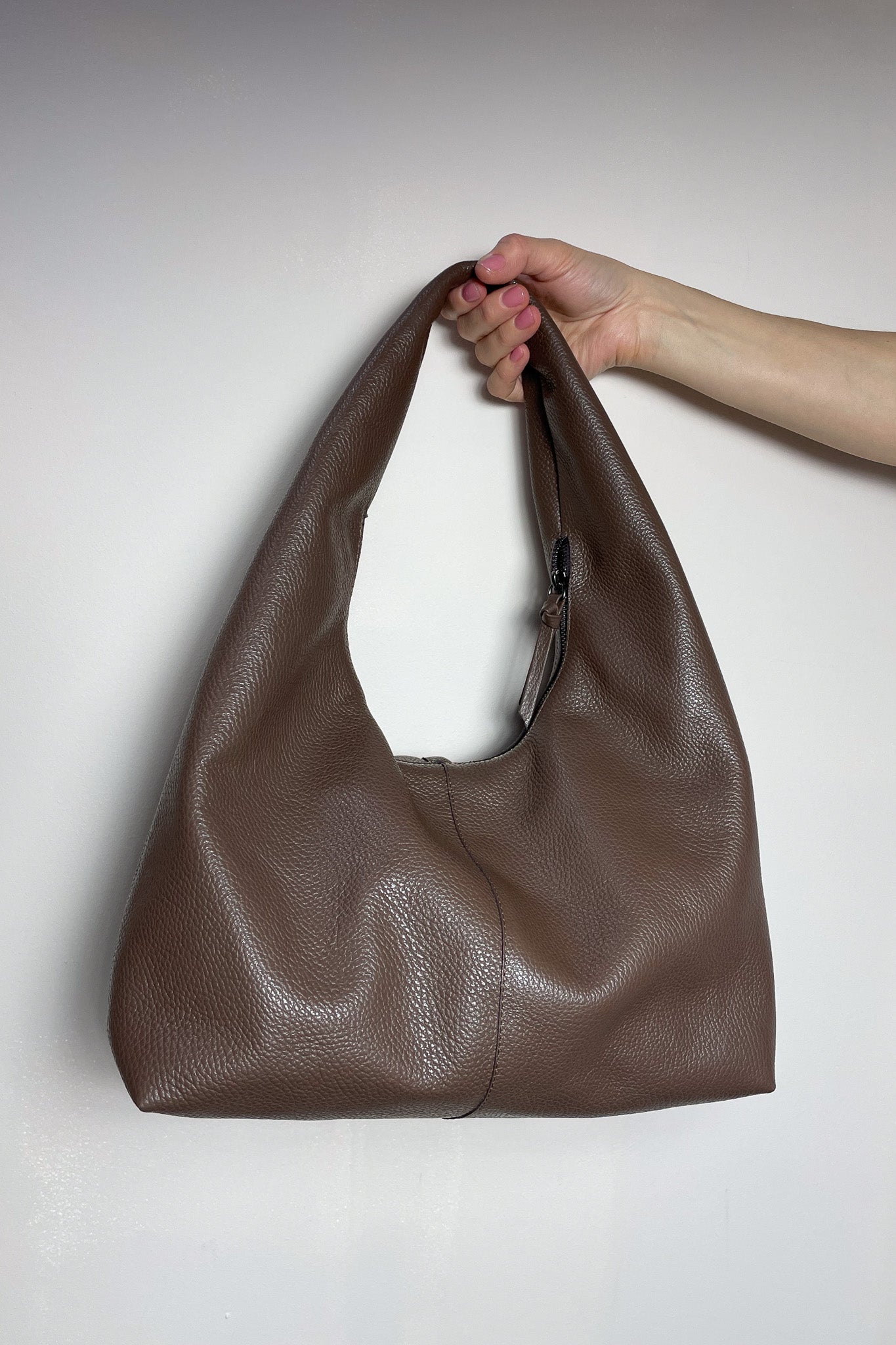 Brown Classic Leather Shoulder Bag