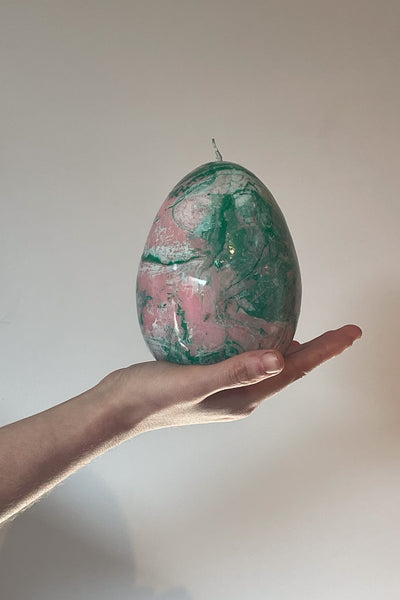 Verde Marble Egg Candle