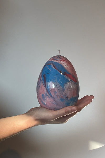 Rose Marble Egg Candle